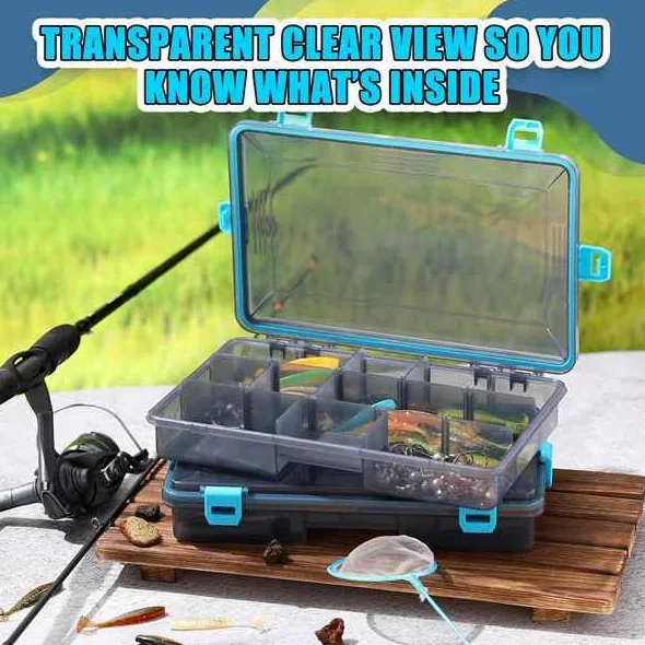 Paquete de 6 cajas de aparejos de pesca impermeables 3600 bandejas de aparejos con separadores extraíbles, organizador de almacenamiento de plástico