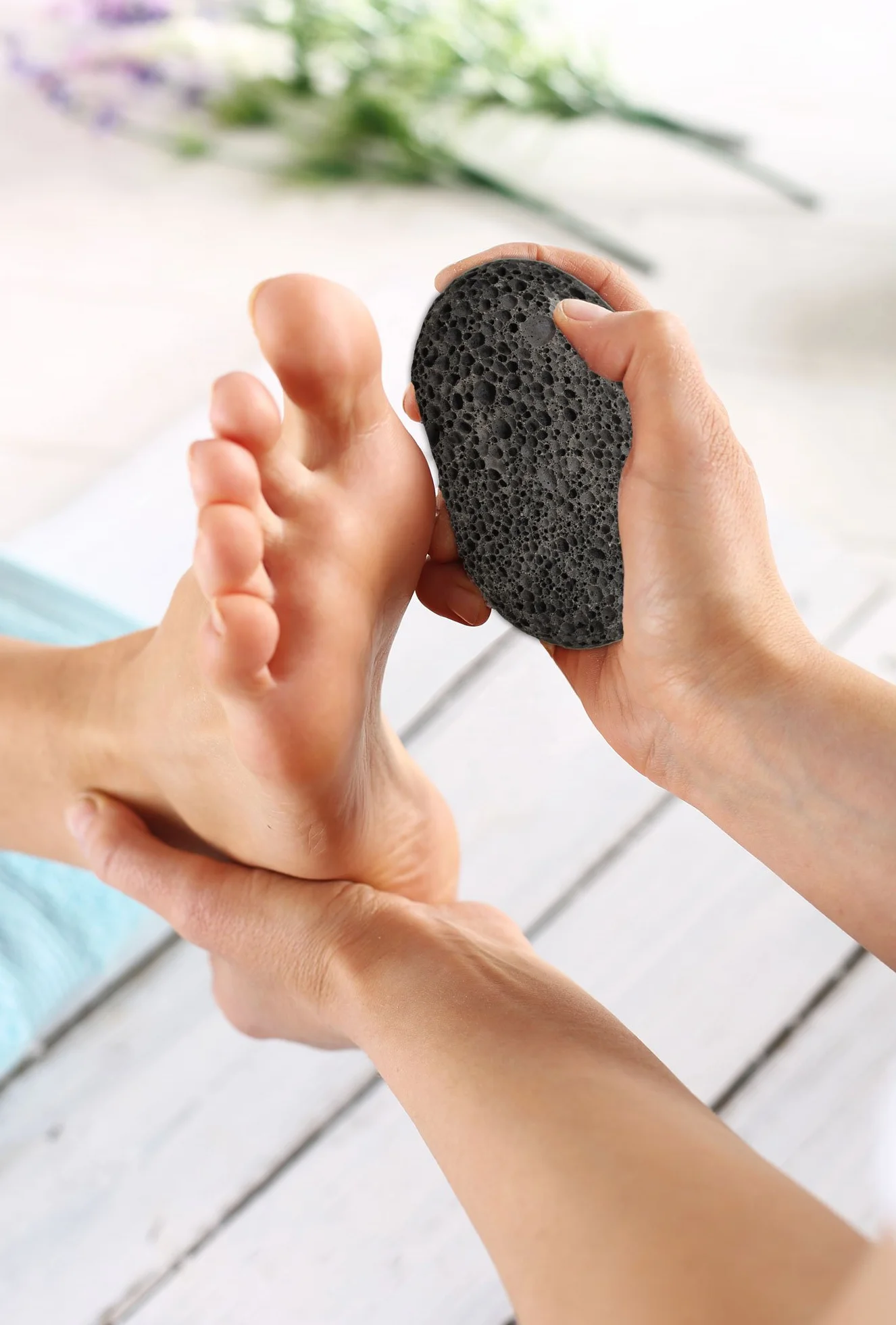 K-Pro Piedra de Lava Natural para Cuidado de Pies, Quitar Callos (Negro)