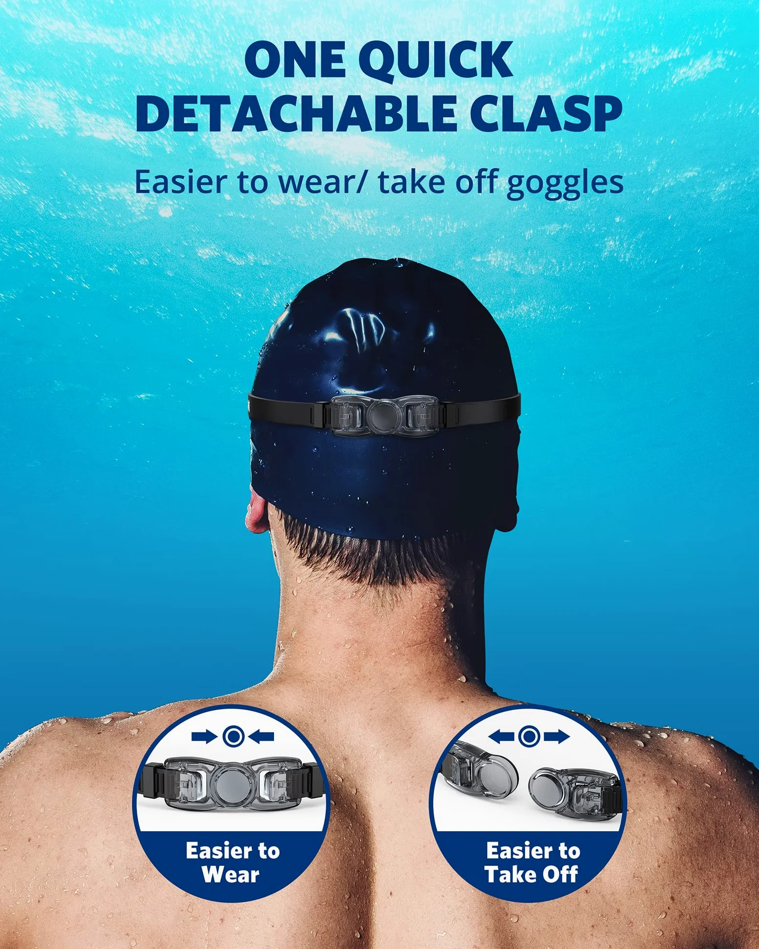 Aegend Gafas de natación, sin fugas, protección completa, adultos, hombres, mujeres y jóvenes..