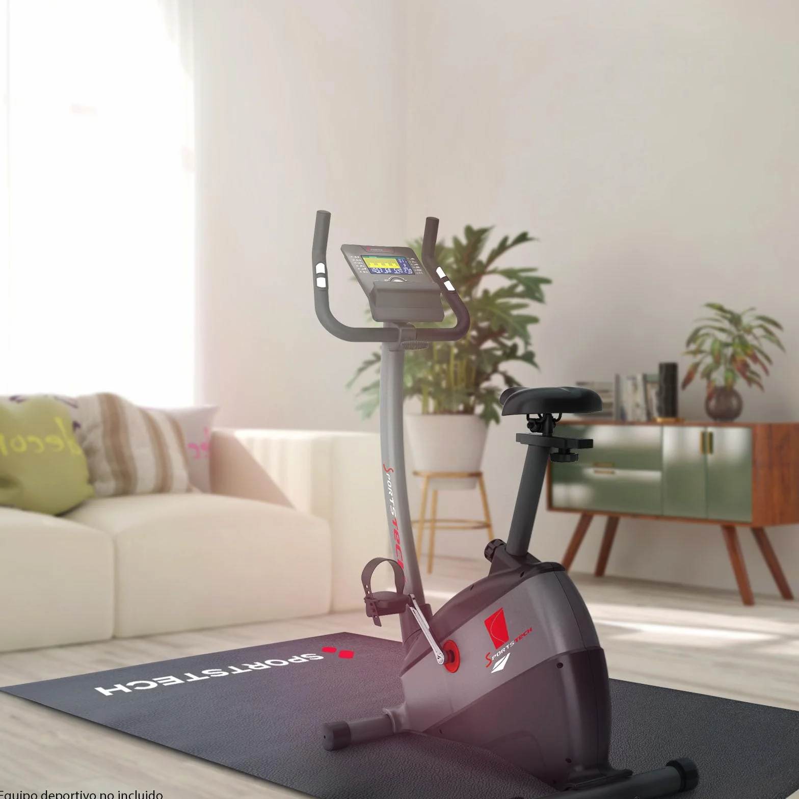 Sportstech Esterilla Protección de Suelo 4-6mm Antideslizante para Fitness Cintas de Correr Bicicletas