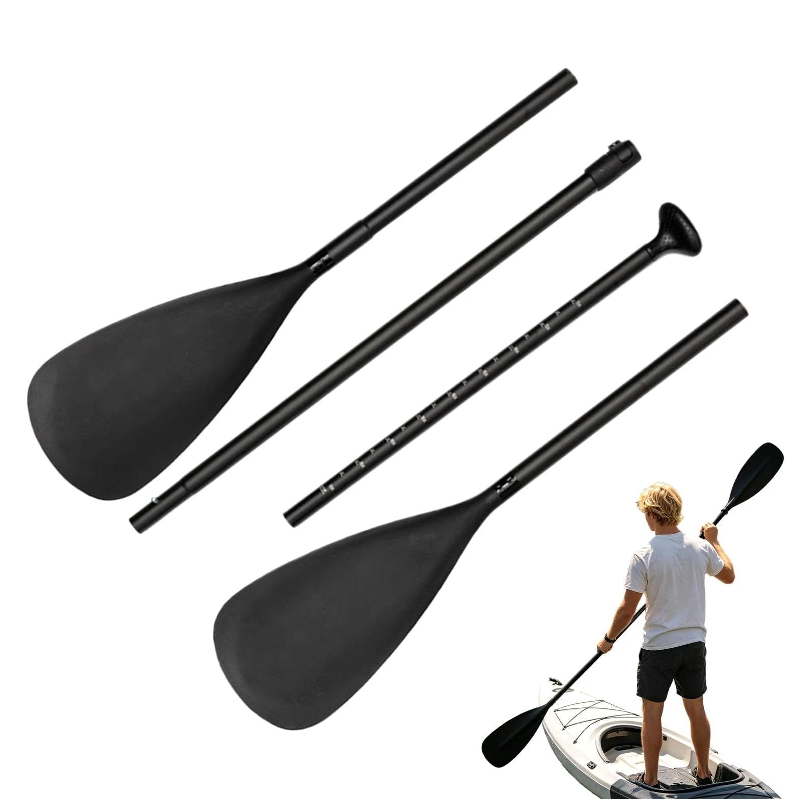 Genérico Pala de Kayak Tabla De Paddleboard Ligera Portátil Ajustable | Remos Flexibles para Kayak Para Remar, Paddle Surf, Bogar, Flotar, Piragüismo, Navegación, Kayak, Agua Y Lago