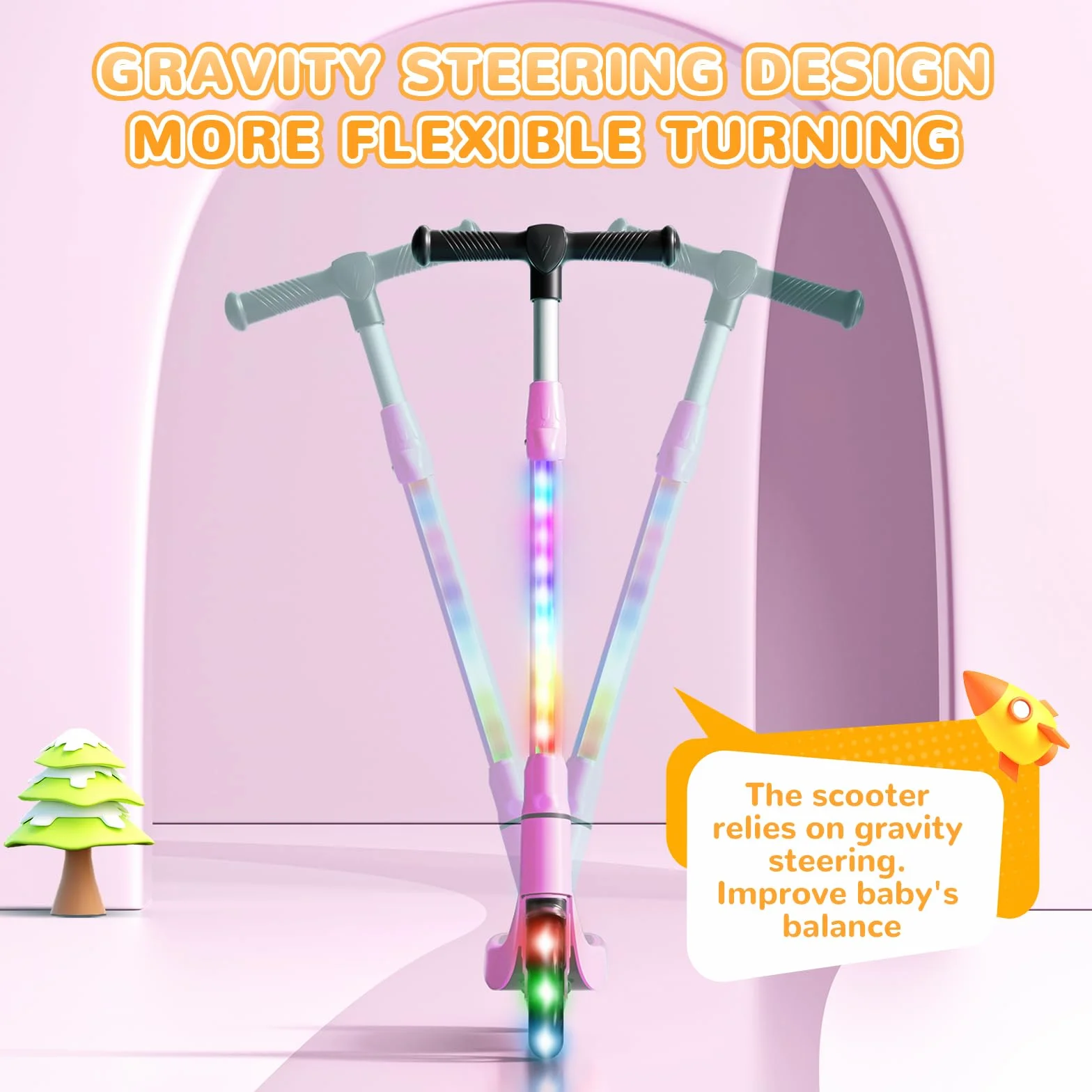 SISIGAD Patinete Electrico para Niño de 6 a 10 años, Scooter Eléctrico Niños de 5,3 Pulgadas con Luces LED y 3 Alturas Ajustables, Carga Máxi 70 kg, Velocidad Máxi 10 km/h, Autonomía Máxi 4km