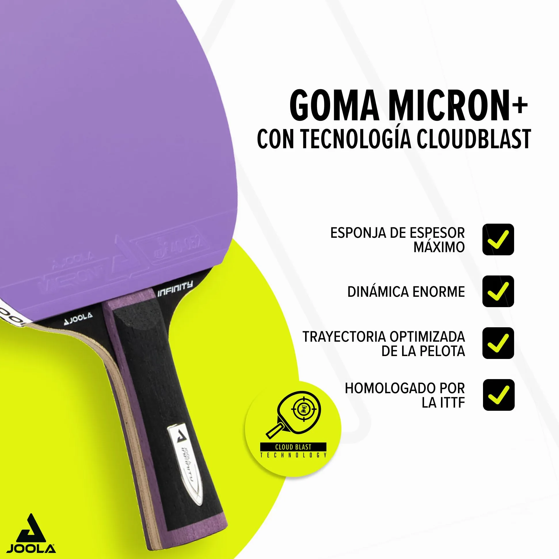 JOOLA Raqueta de tenis de mesa White Infinity Carbon – Raqueta profesional con almohadillas Micron+
