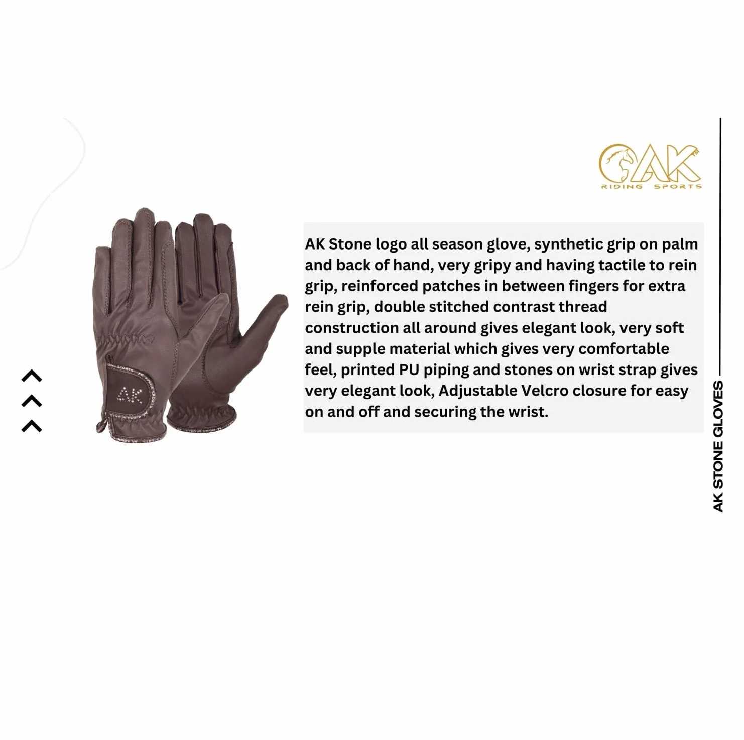 AK - Guantes de equitación para mujer, hombres y niños, con piedras
