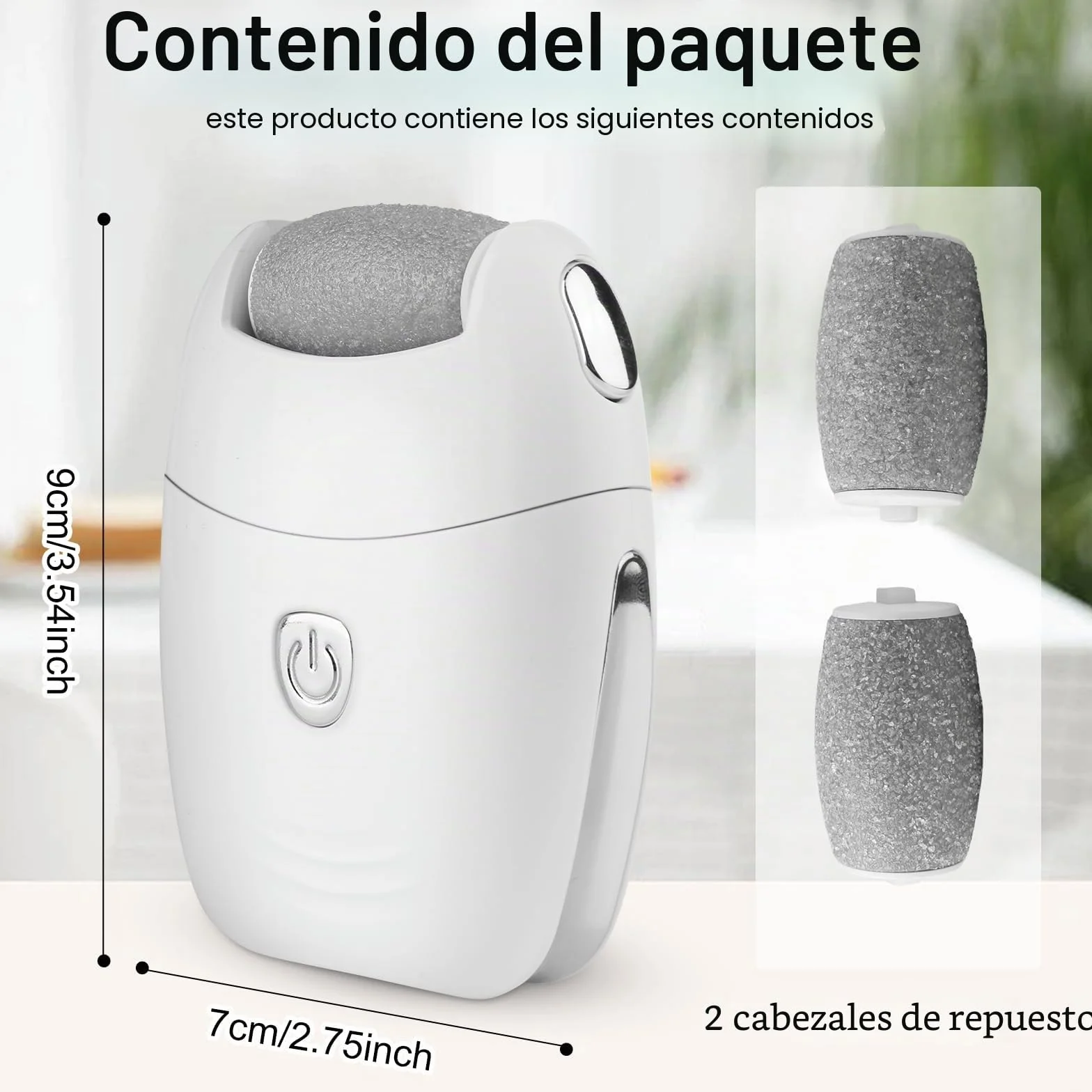 Recortadora de callos eléctrica recargable con 3 ruedas de repuesto cortador profesional