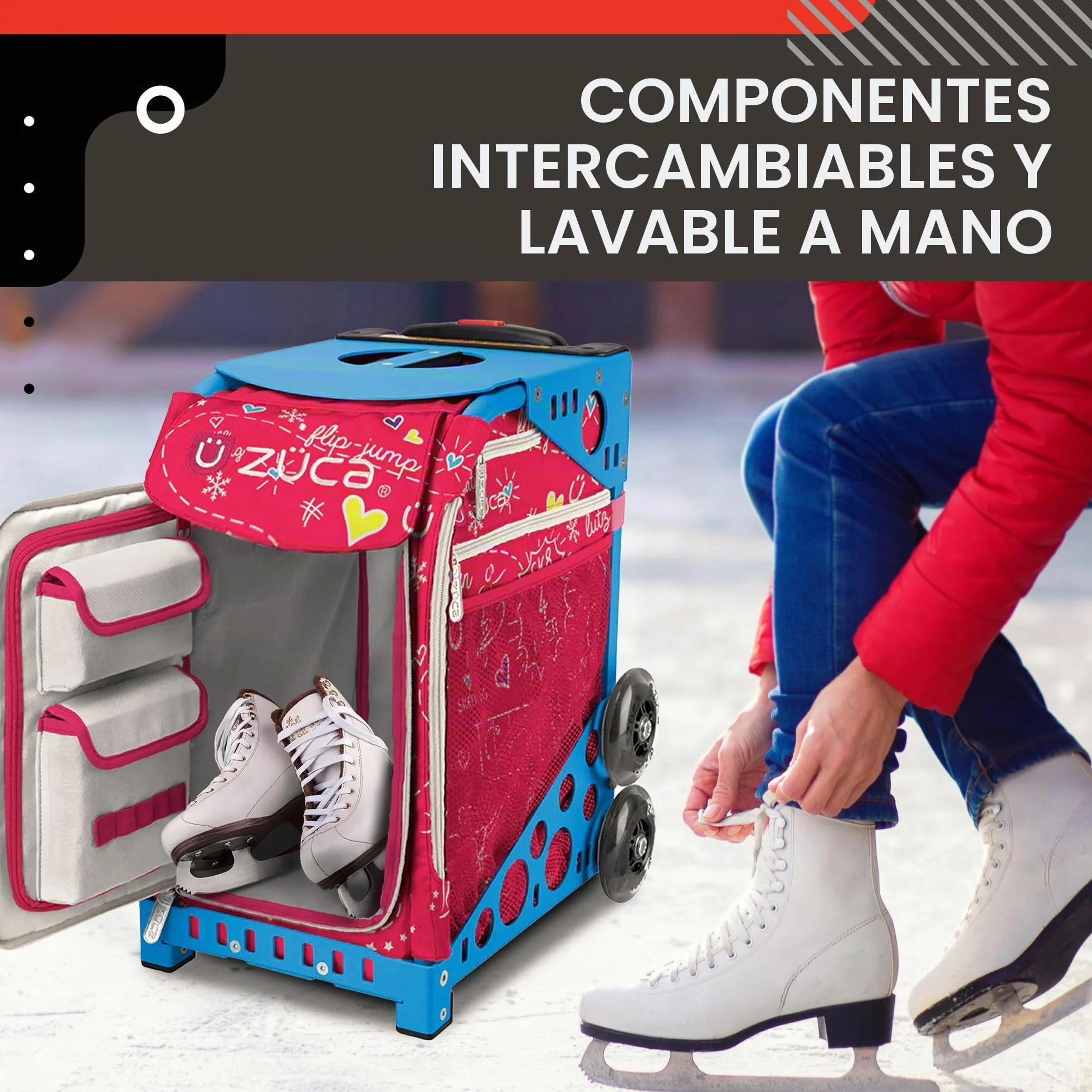 ZUCA Bolsa Deportiva de poliéster 600D Resistente al Agua, Lavable a Mano, con Inserto Deportivo Ice Dreamz