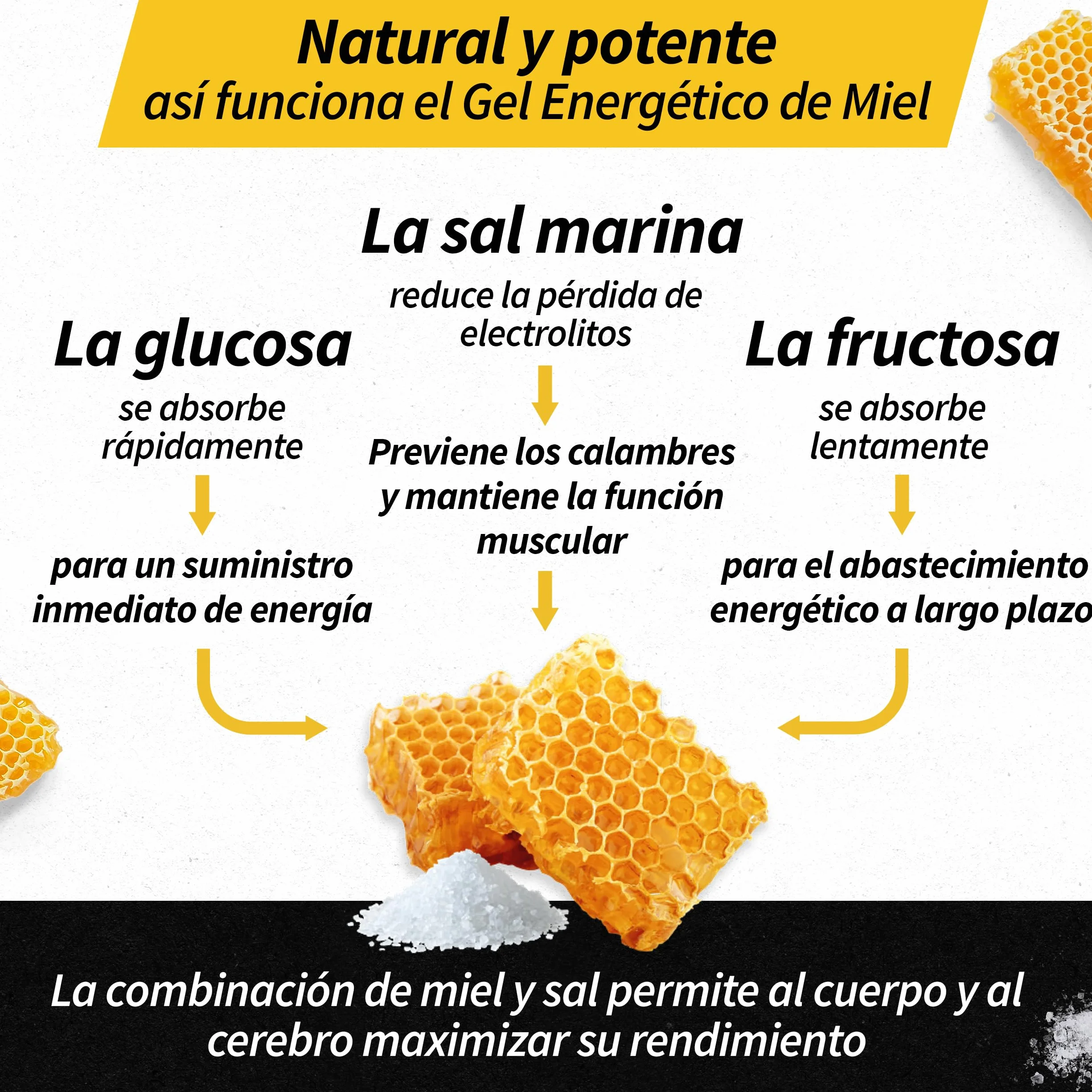 AEROBEE Energy Gel Classic Sabor a Miel y Sal 10x26g Gel Deportivo Energético Natural