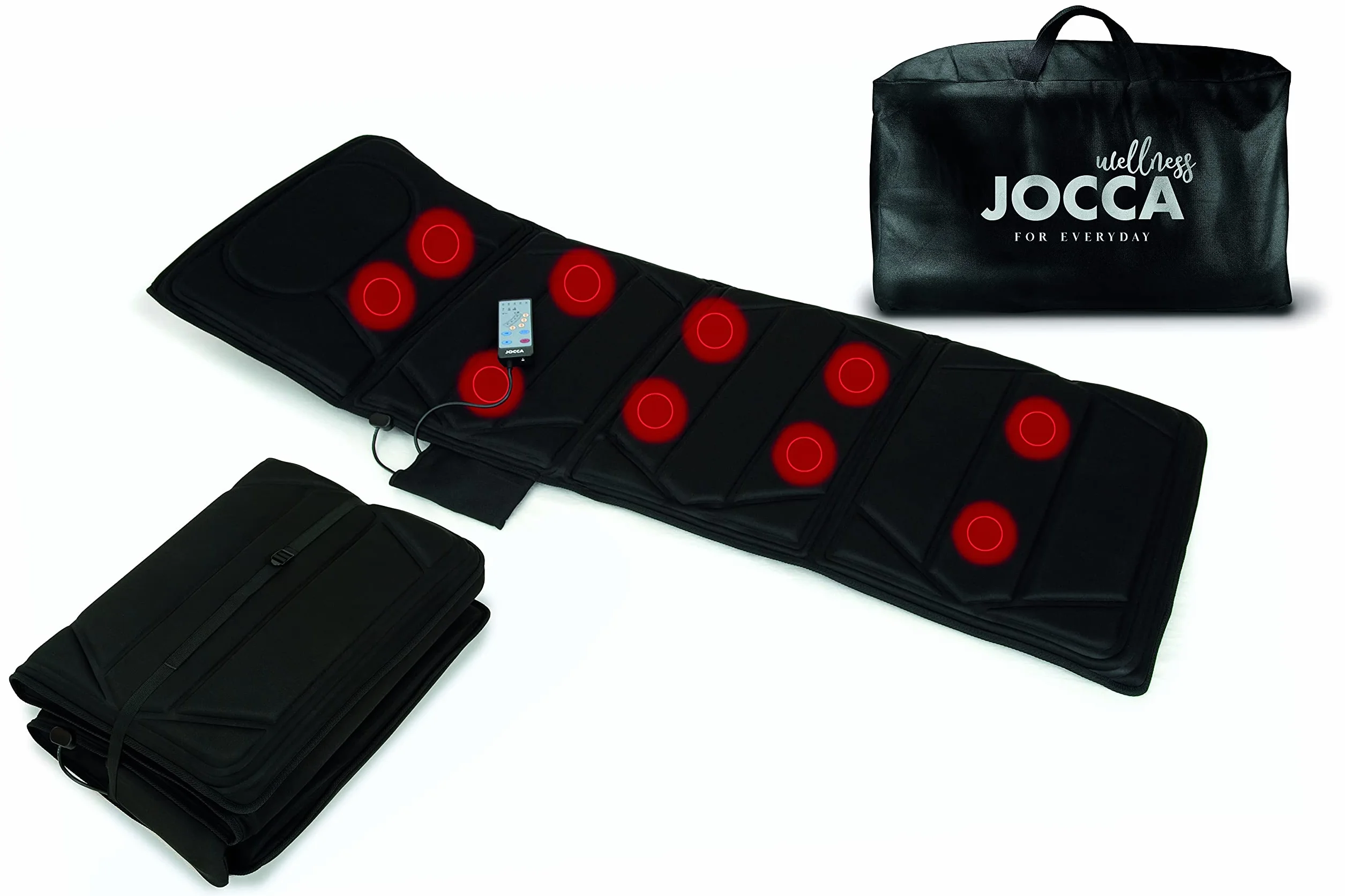 Jocca Colchón masajeador plegable 4 zonas 10 motores Intensidad Ajustable