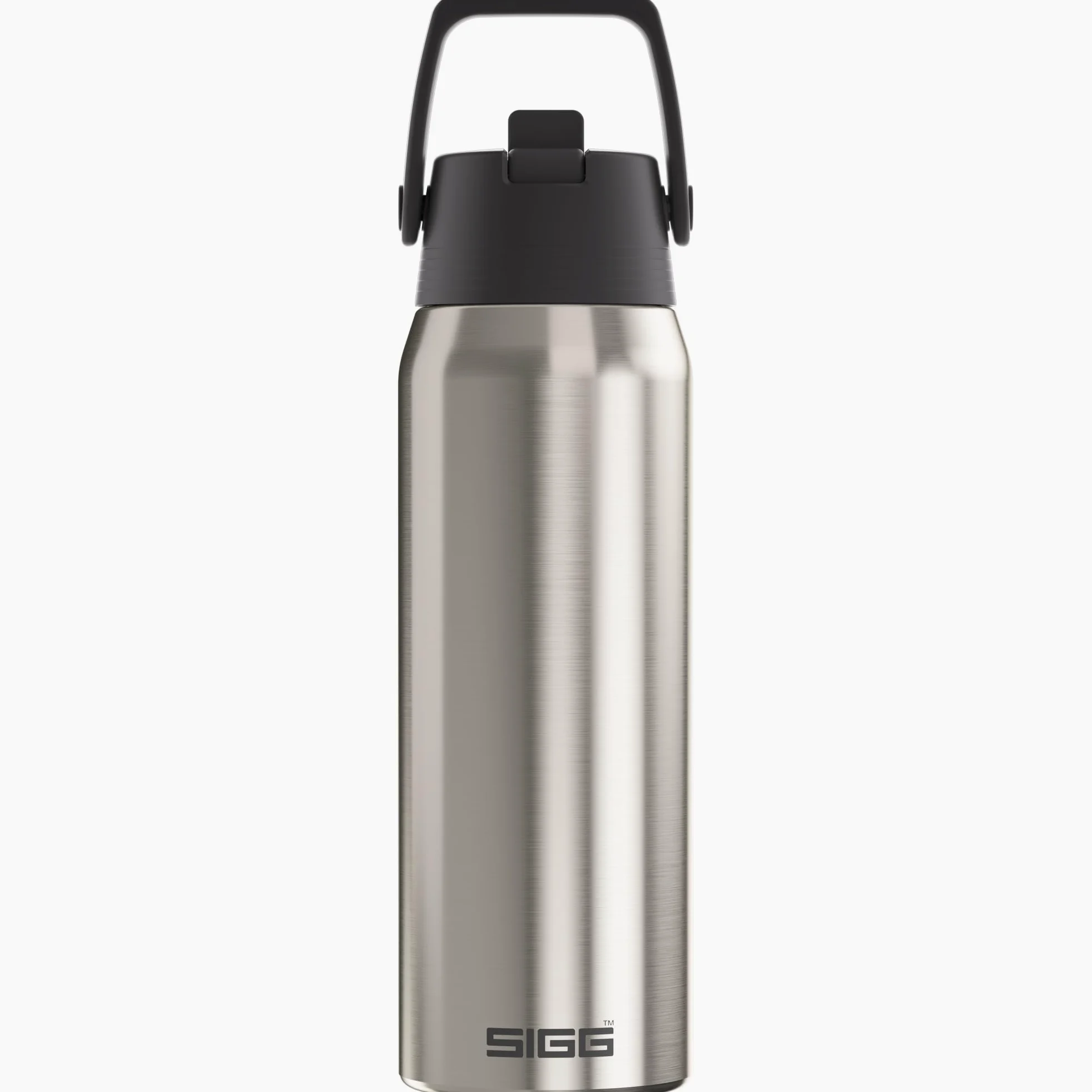 SIGG - Botella Aislada - Termo Shield Therm FLIP Brushed - A prueba de fugas - Apta para lavavajillas - Sin BPA - 90% acero inoxidable reciclado - Plata - 0.75L
