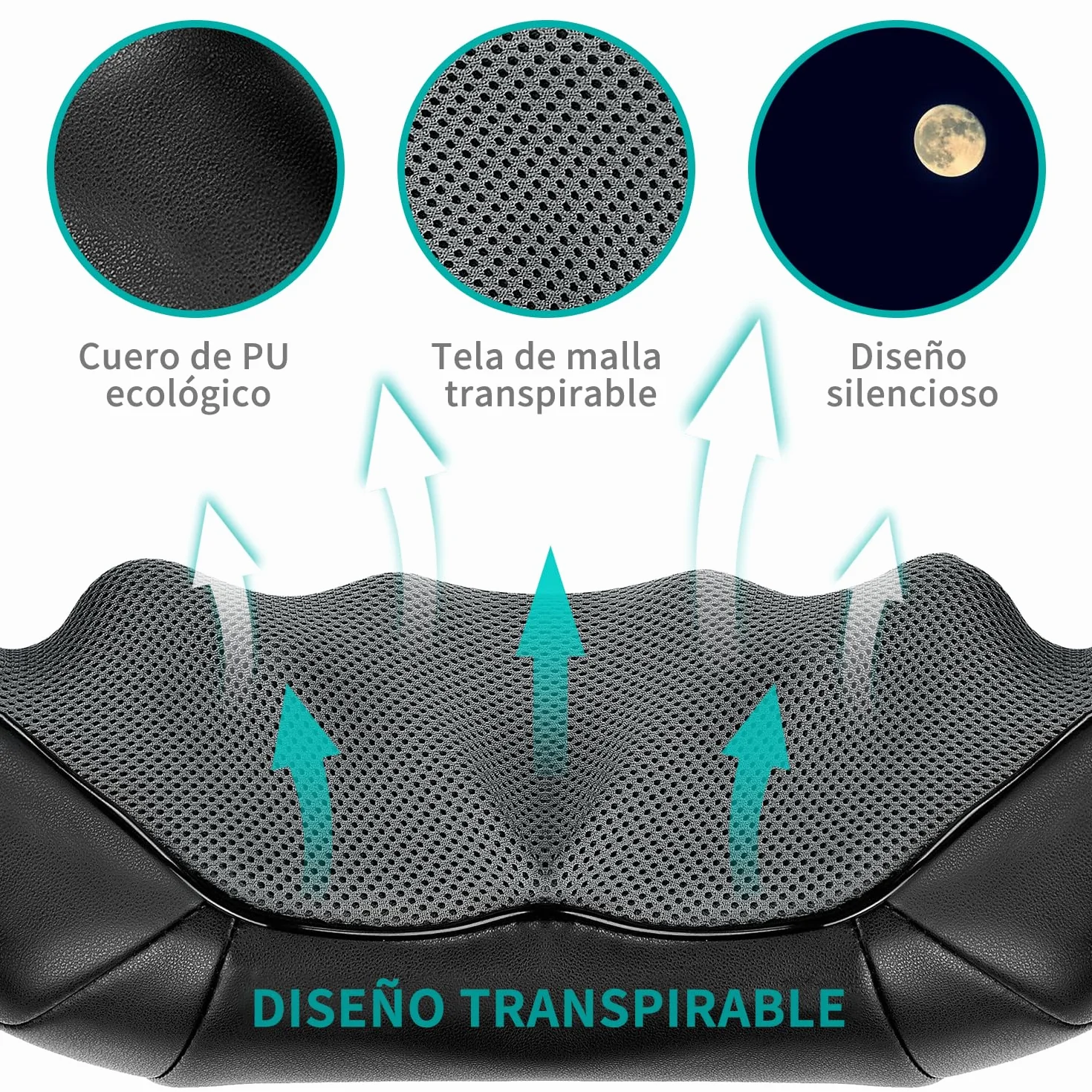 Nekteck Masajeador Cervical Shiatsu 3D con Calor para Espalda, Hombro y Cuello