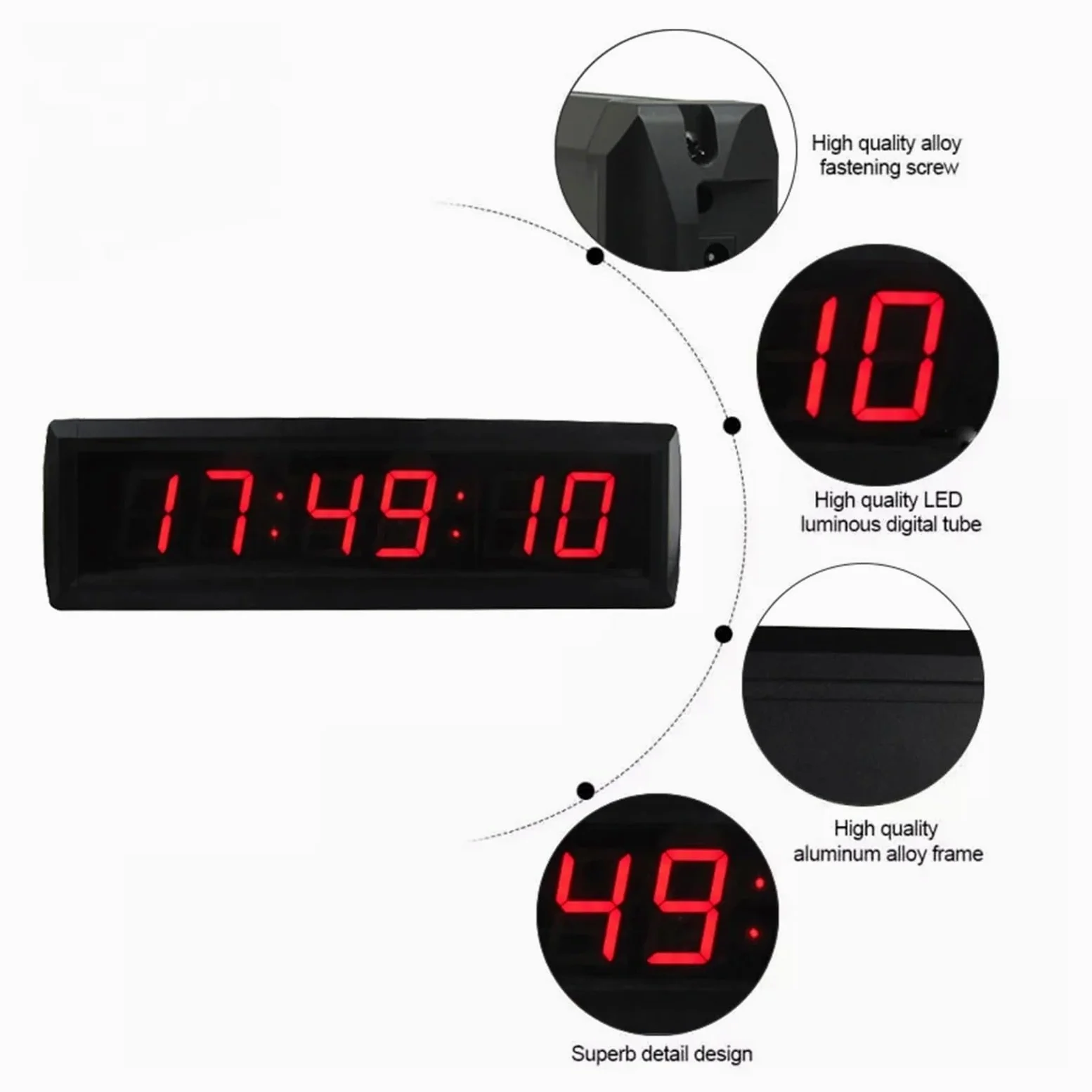 Reloj de gimnasio Reloj con botón de cronógrafo digital con pantalla LED, temporizador 220 con botón for precisión, 1,8 pulgadas Ideal para todos los gimnasios y entrenamientos.