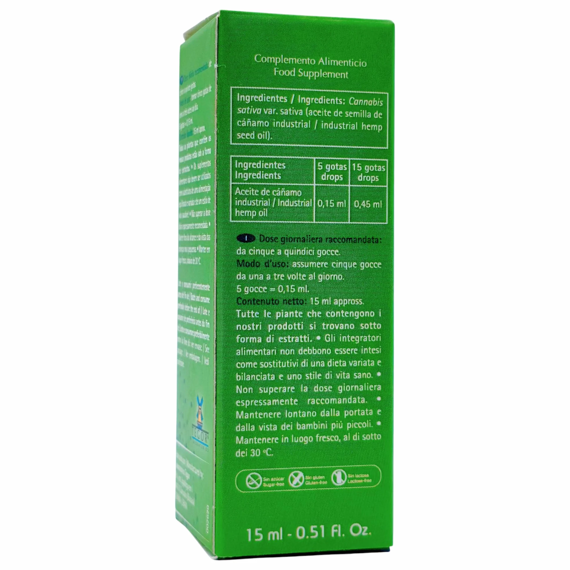 Tegor Cannabidol Aceite 15ml - Aceite de Cáñamo Natural para Relajación Muscular y Articular