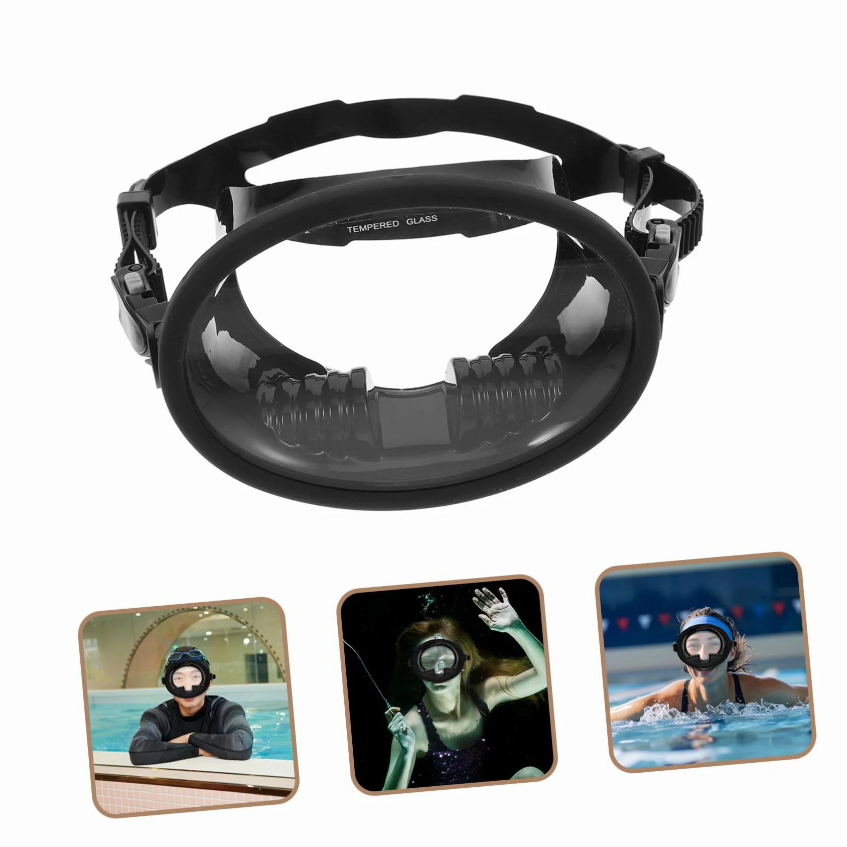 Toddmomy Máscara de Buceo Visión Panorámica Amplia Antivaho de Silicona y Vidrio Templado Ajuste Cómodo sin Fugas para Natación y Esnórquel