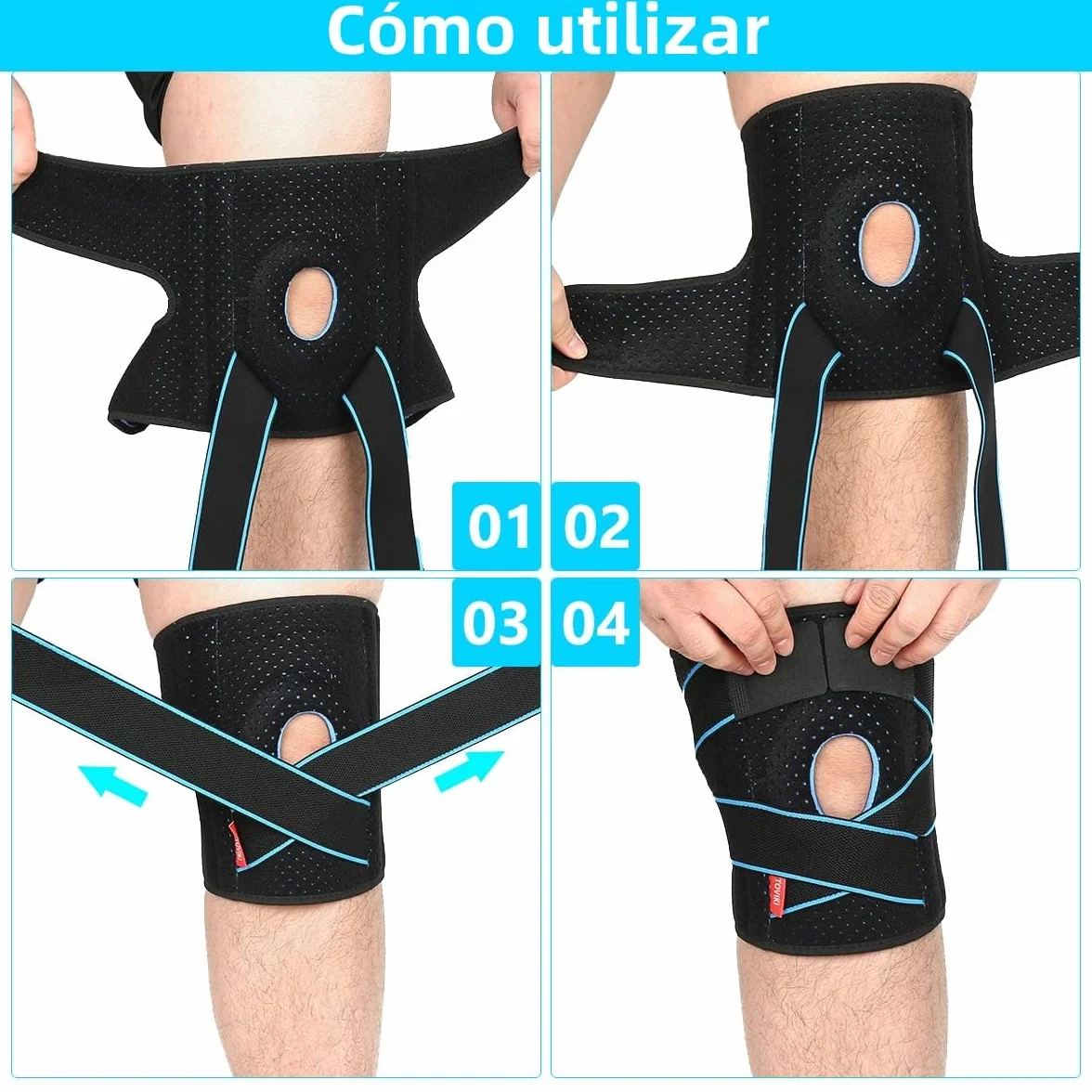 Rodillera de Neopreno con Silicona Ajustable para Deportiva Crossfit Unisex 1 Articulo