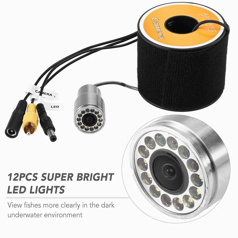 Lixada 1200TVL Cámara de Pesca submarina 12 Leds Visión Nocturna Peces en Forma de Barco Accesorios de la cámara de Pesca en el Hielo con 15m / 30m / 50m Cable