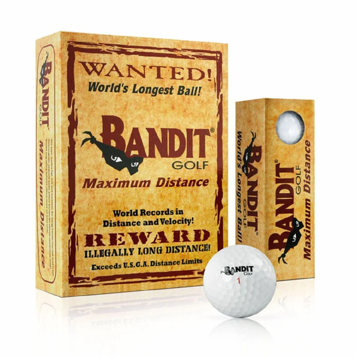 BAND-IT Bandit Maximum Distance - Pelotas de Golf (12 Unidades, Color Blanco)