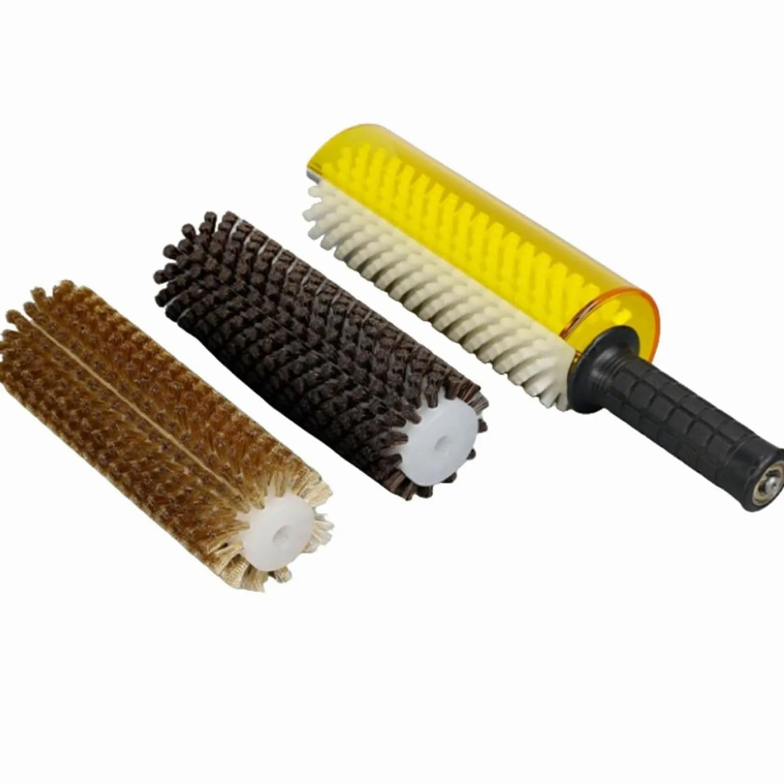 Kit de cepillo para esquí Roto de 150 mm/200 mm/300 mm, eje de mango de cepillo Roto con cepillos de nailon, latón y crin, cubierta desmontable, juego de cepillos de cera de esquí accionados por