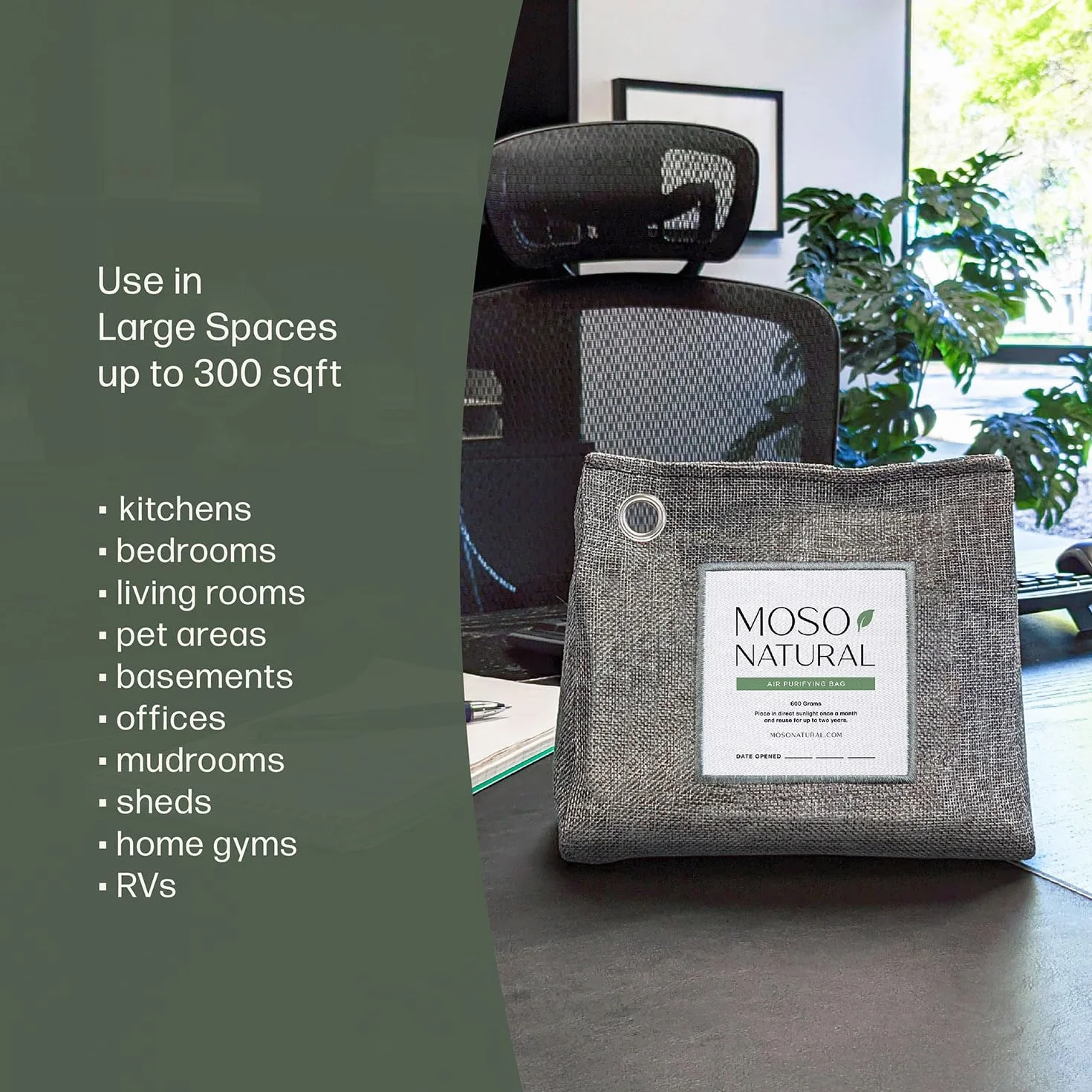 MOSO Bolsa purificadora de Aire Natural 600 Gramos