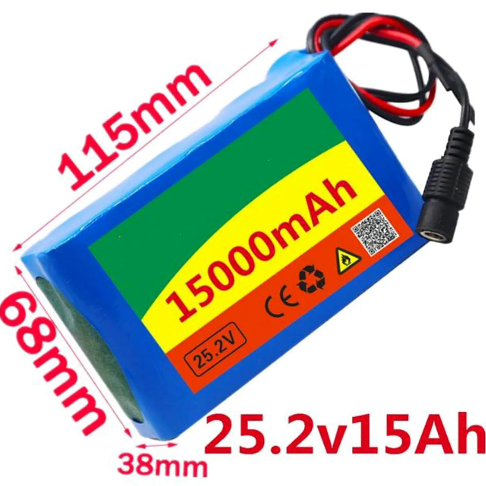 Paquete de batería de Iones de Litio for Bicicleta eléctrica de 24v y 15Ah, batería de Iones de Litio 6S2P con Cargador BMS for Patinete de Bicicleta eléctrica