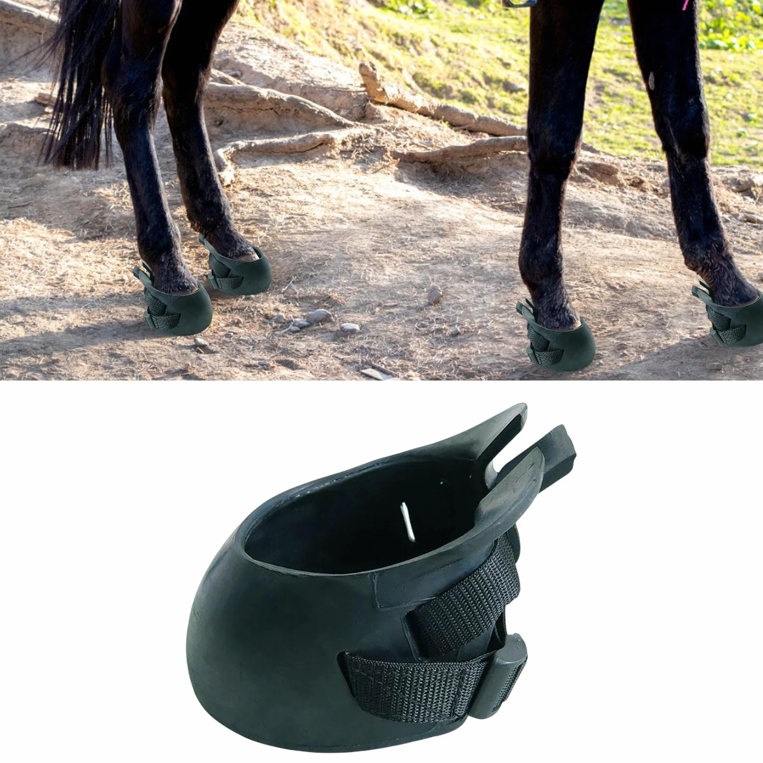 2X Bota Horse Cuisine, Cómoda Cubierta Protectora para Cascos de Caballo, Protección de Goma para Equitación, Entrenamiento Y Necesidades de Equitació