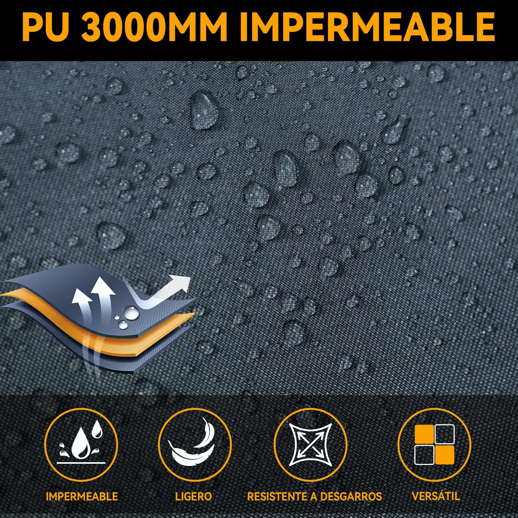 Lona Impermeable Multiusos y Lona para el Suelo, Resistente, Ultraligera, para Camping, Senderismo, Picnic, toldo, Incluye Bolsa de Almacenamiento