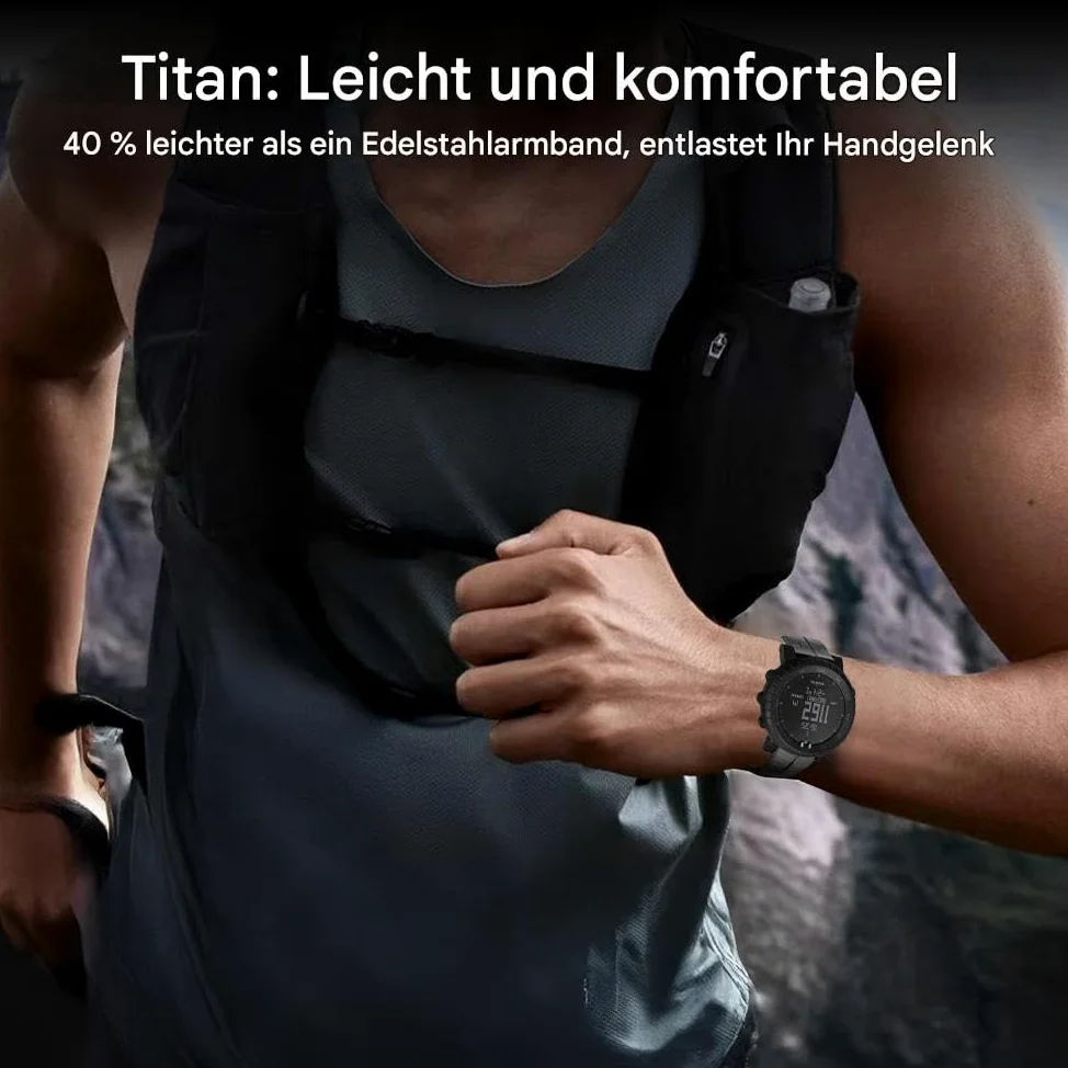 Correa de titanio compatible con Suunto Core, pulseras de repuesto de metal de titanio con hebilla segura compatible con Suunto Core Smart Watch para hombre, ligera