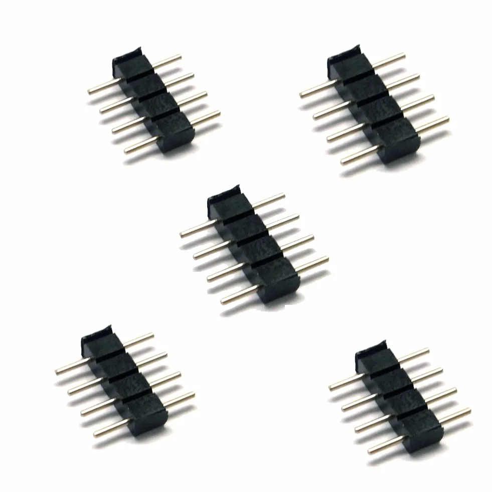 10er Pack 4 polos Pin conectores enchufe pines soldadura tira RGB LED SMD 5050 3528