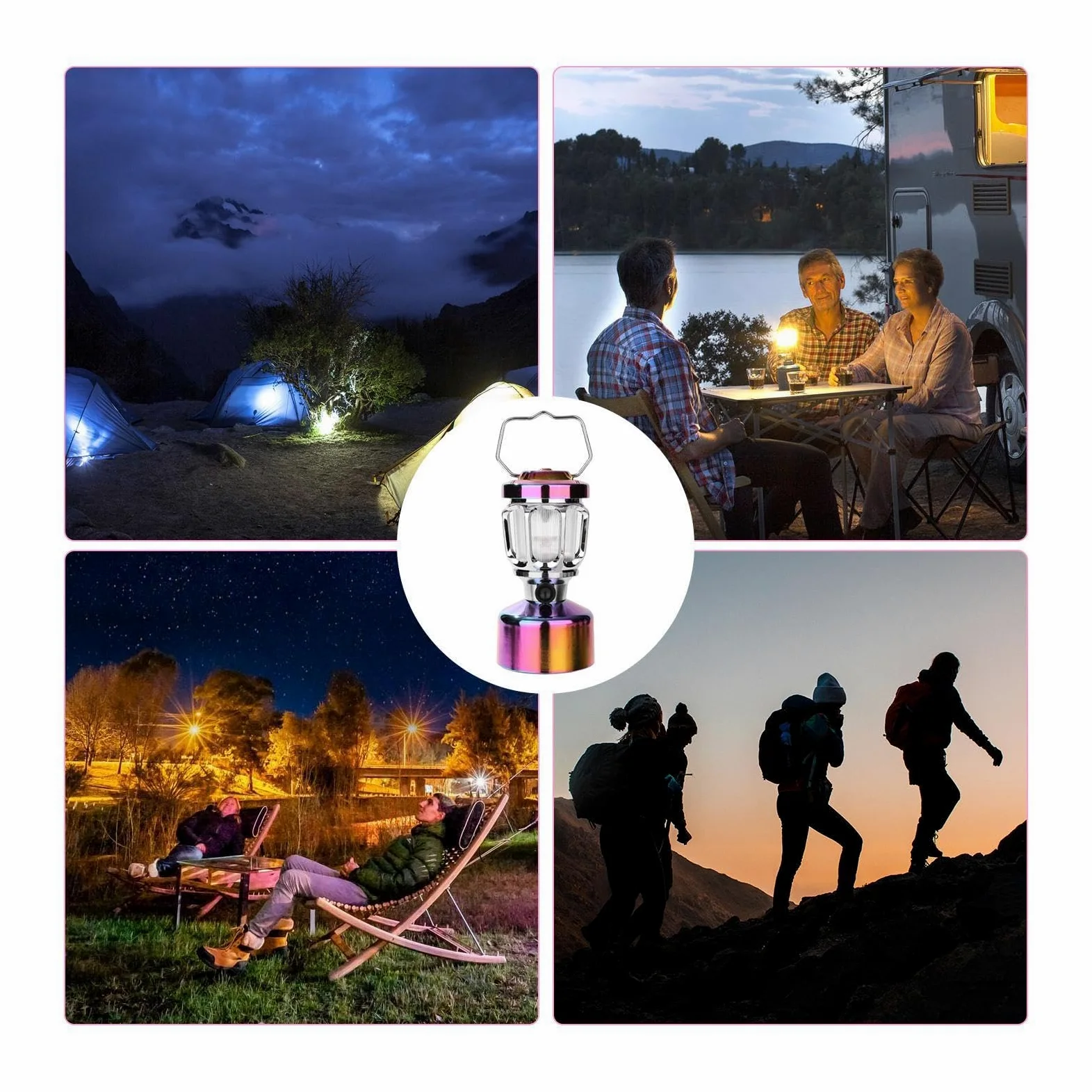 Luces de caballo para iluminación de ambiente de campamento, linterna de | camping resistente a la intemperie, linternas recargables portátiles para cortes de energía, hogar y senderismo