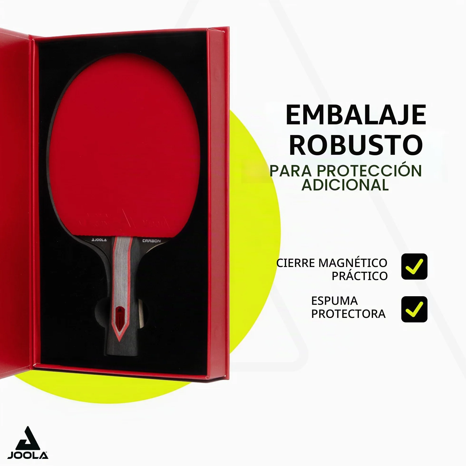 JOOLA Raqueta de ping pong Red Carbon Pro – Raqueta profesional de carbono con caja magnética