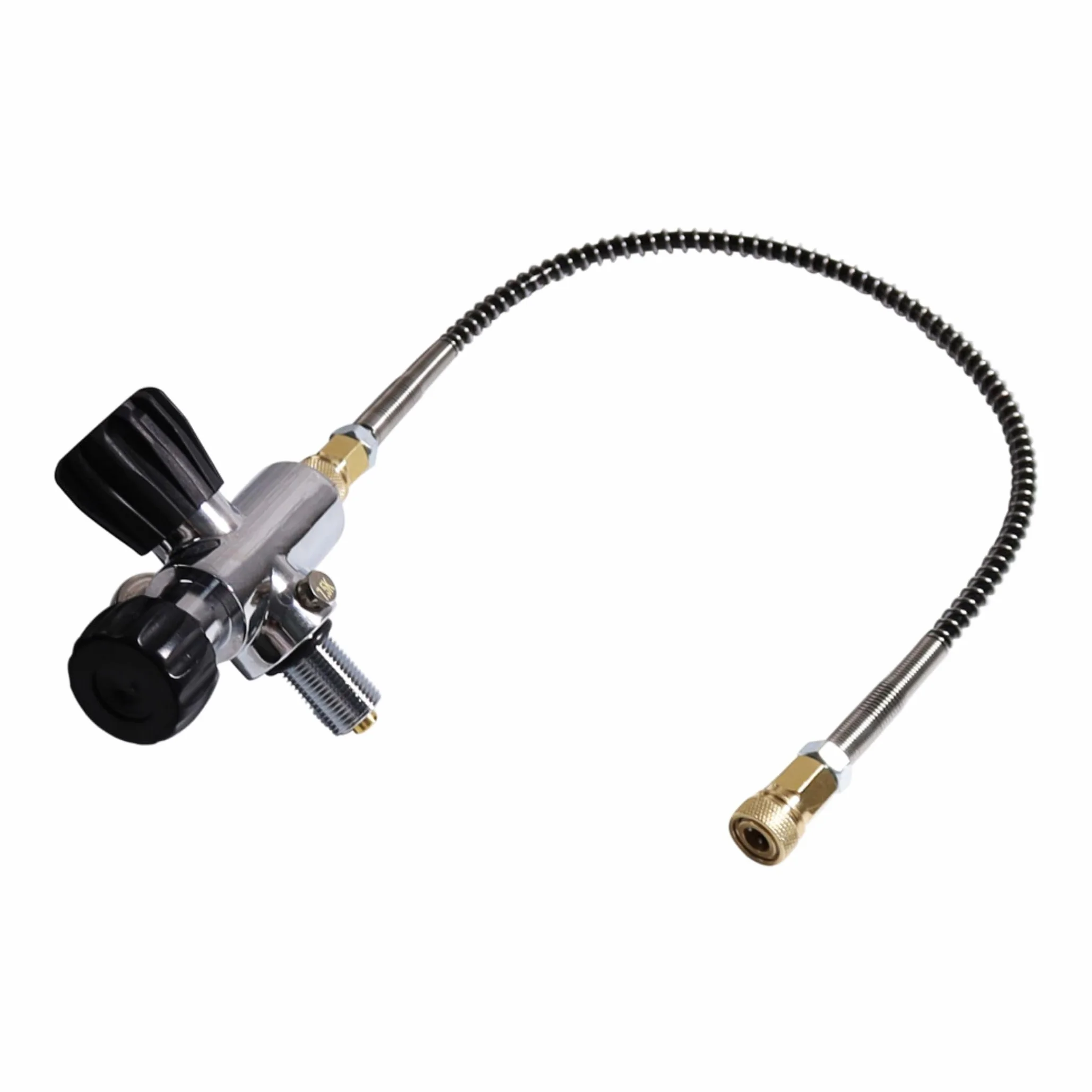 TUXING 4500PSI Alta Presión PCP Paintball Estación de Relleno Válvula de Acero Inoxidable HPA CO2 Tanque DIN Sistema de Carga Negro M18*1.5