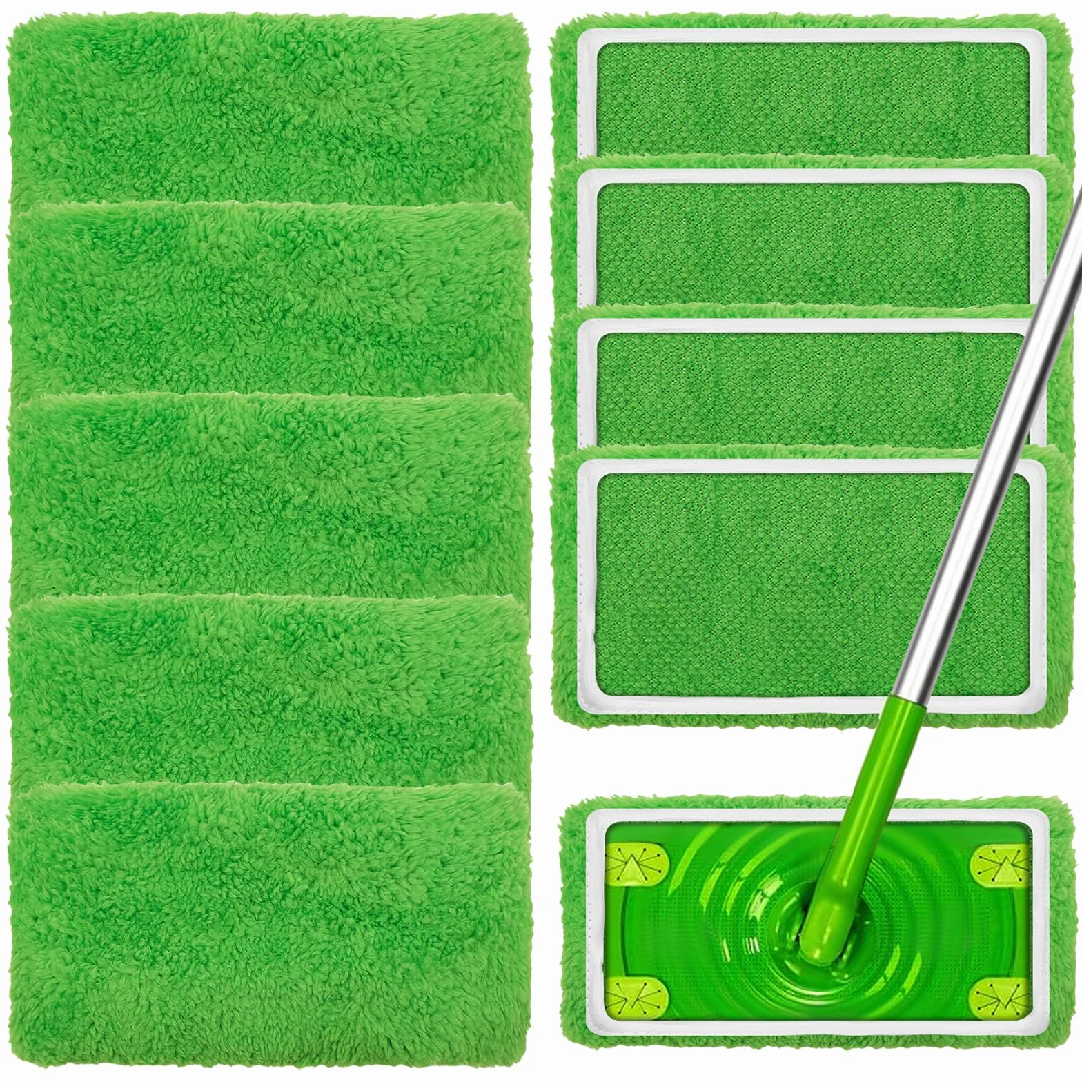 Toallitas de Microfibra para Mopa Swiffer, Paños Recambios Lavables Reutilizables 10 Unidades