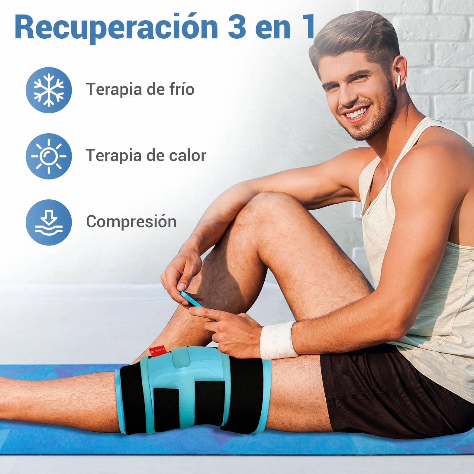 Comfytemp Bolsa de Hielo para Aliviar el Dolor de Rodilla, Bolsa Gel Frio Reutilizables, Terapia de Frío o Calor