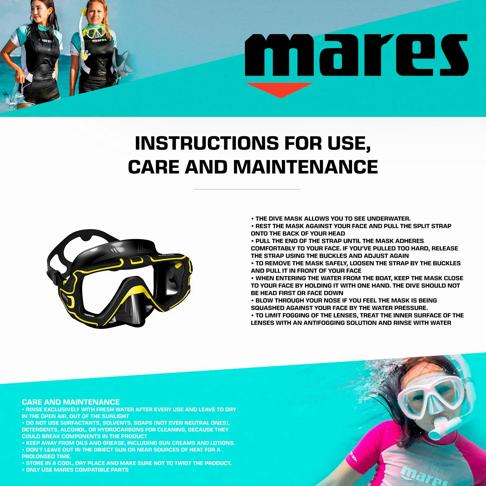 Mares Pure Edge Mascara de Buceo, Men's