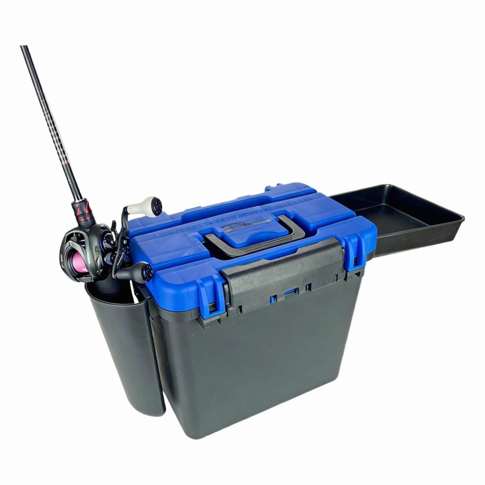 Caja de aparejos de pesca multifuncional con asa y correa para el hombro, estuche de almacenamiento de ABS grueso, accesorios de cebo, portátil para asiento al aire libre para pesca al aire