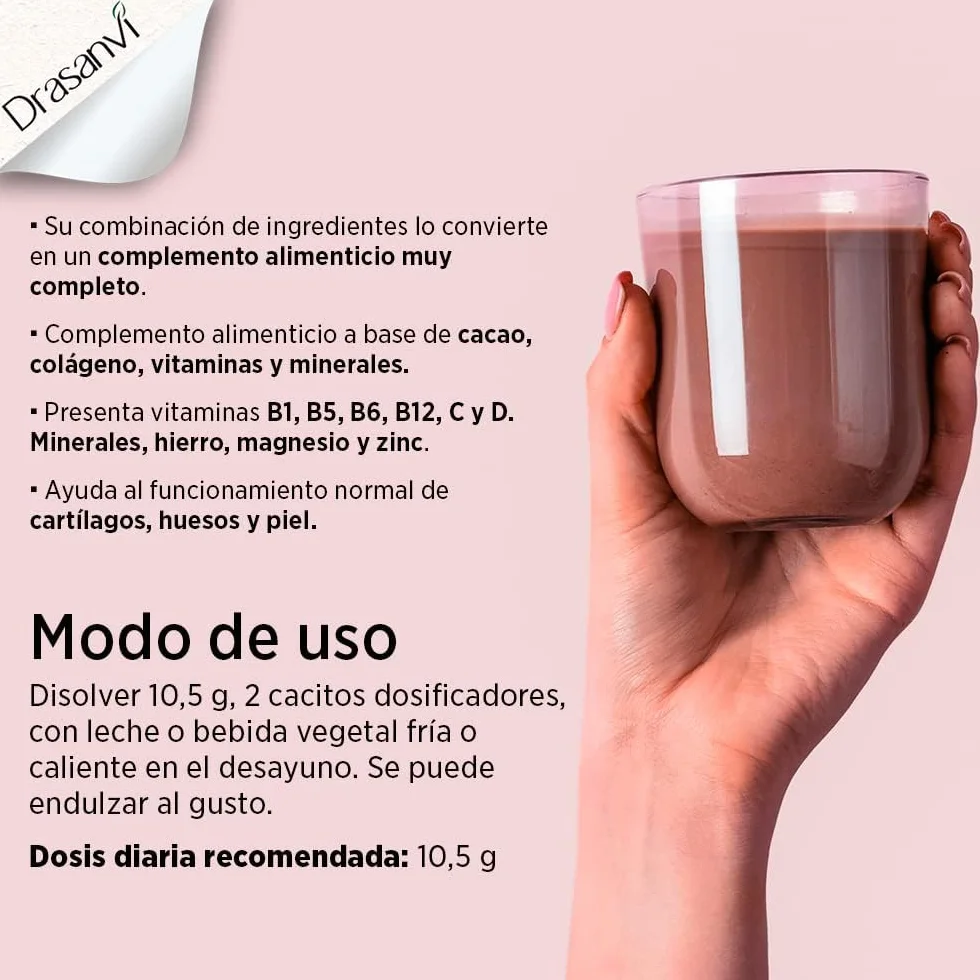 DRASANVI COLLMAR CAO Colageno Marino Hidrolizado Proteínas Vitaminas Magnesio Calcio Zinc 300 g