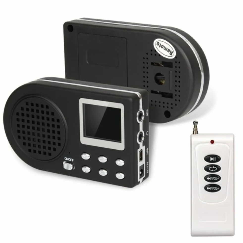 Llamador de Pájaros con Altavoz, Reproductor MP3 Digital, Control Remoto, Enchufe UE