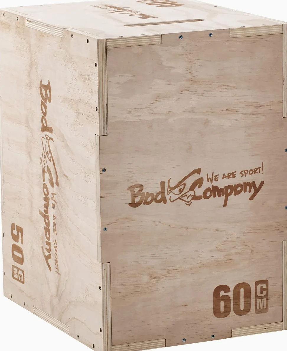 Bad Company Caja de salto I Plyo-Box 60 x 50 x 40 cm de madera para montar con una carga máxima de hasta 180 kg