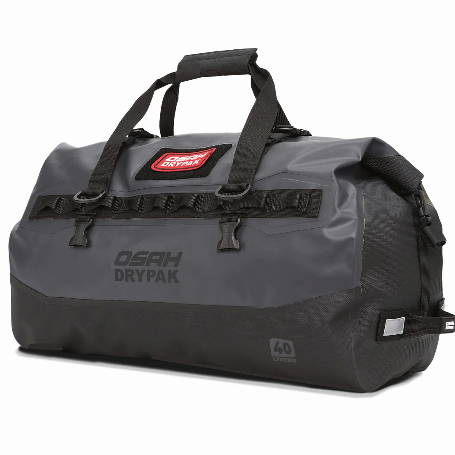 Bolsa impermeable para moto, 40 l, con gran espacio de almacenamiento, con cremallera exterior, para camping, kayak, pesca y viajes, gris, 40L, Bolsa de ropa