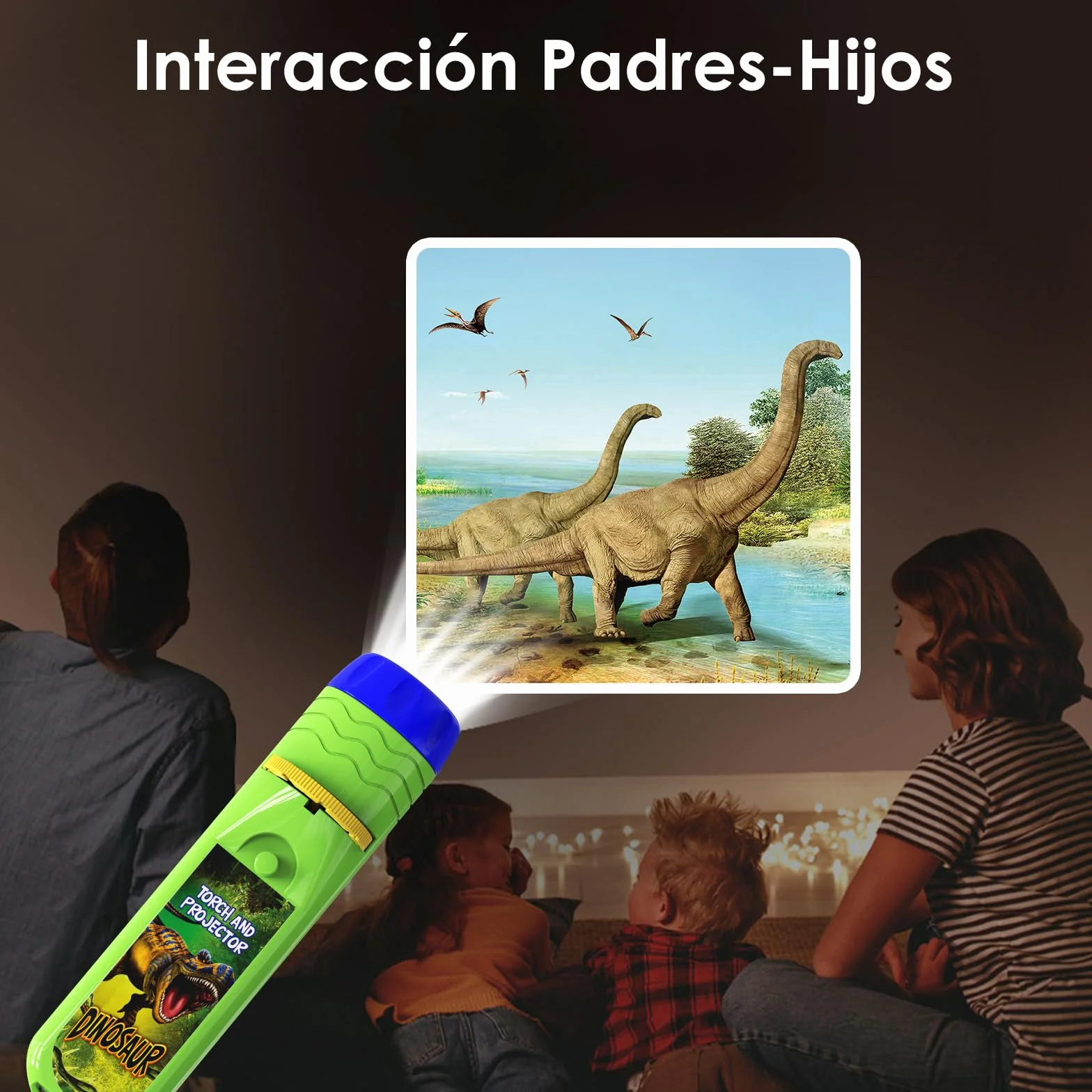 Pup Go Dinosaurio Linterna Proyector para Niños 3+ Años, 3 Discos 24 Imágenes, Juguete Educativo Ciencia