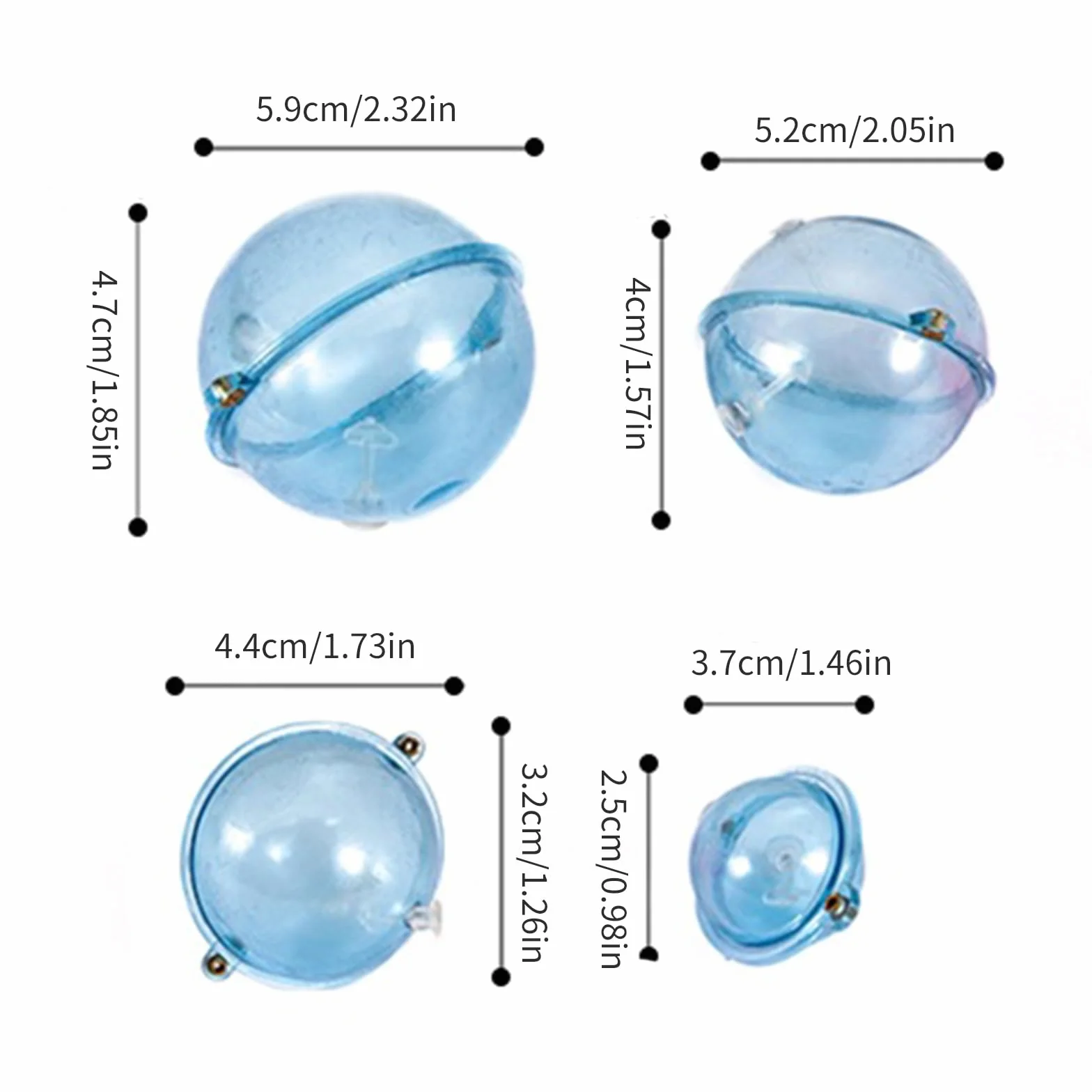 10 piezas de flotador de pesca con bolas redondas transparentes, superficies de burbujas huecas, flotadores de burbujas de agua, aparejos fáciles de usar