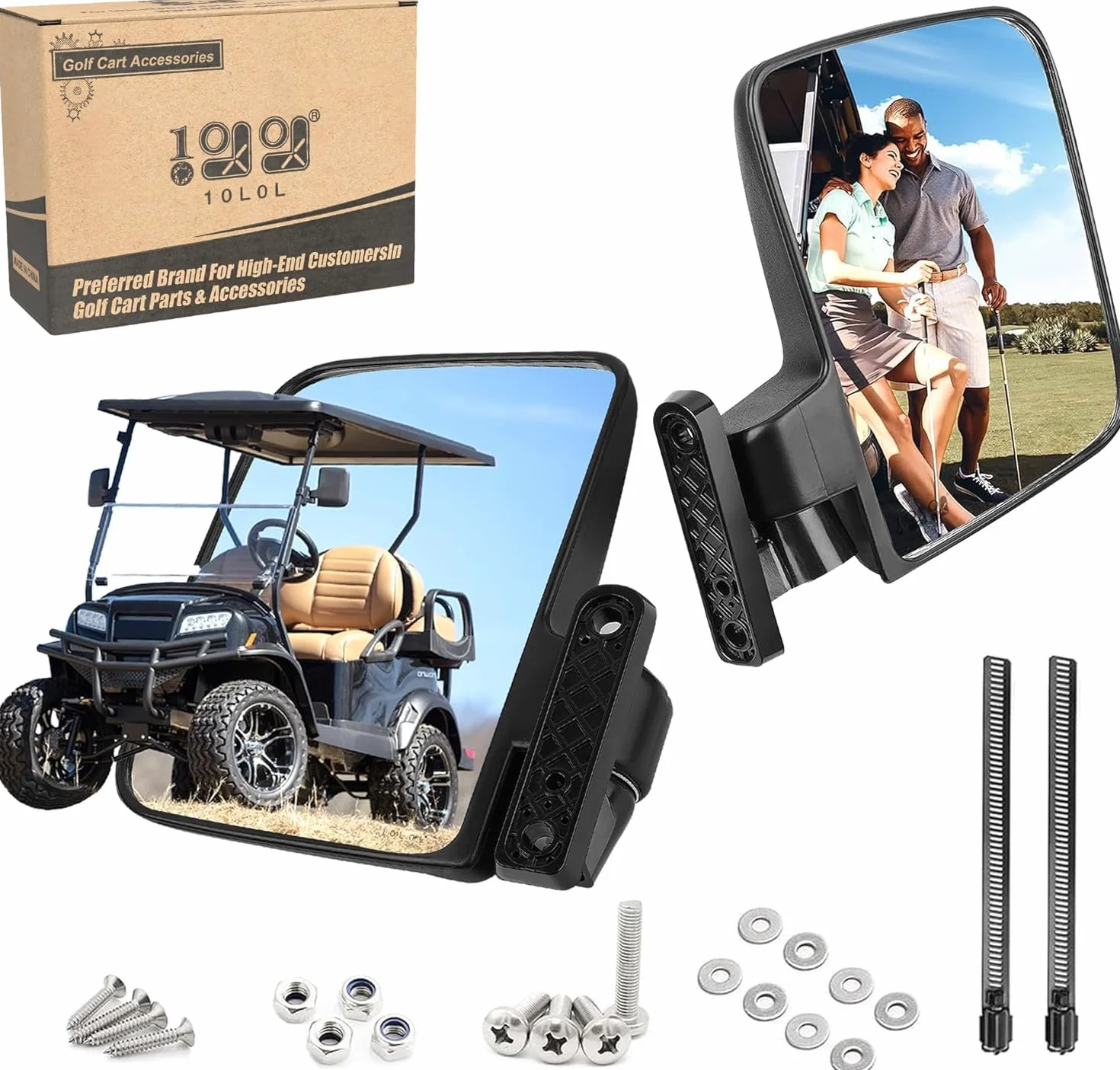 Espejos laterales de carrito de golf para Club Car EZ-GO Yamaha