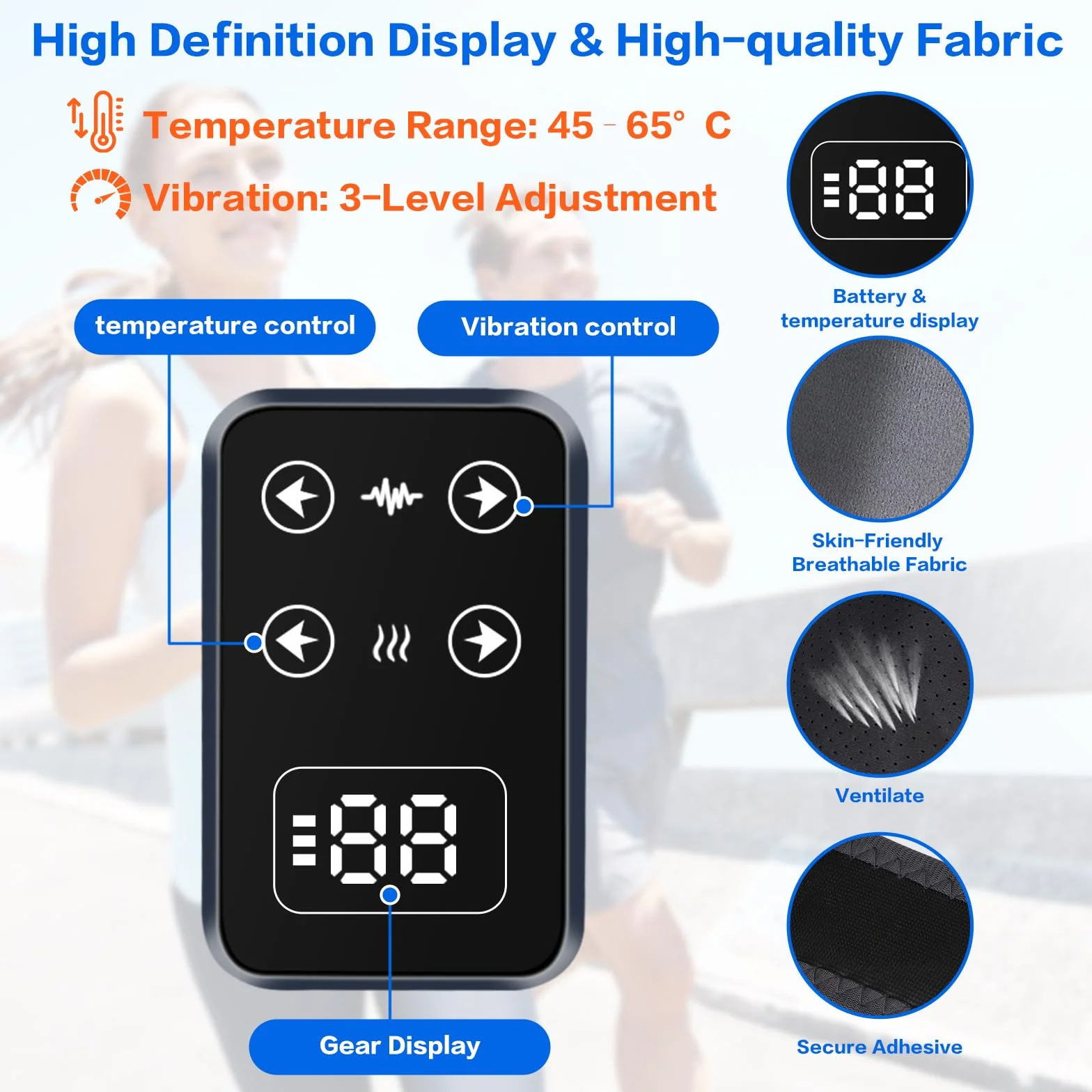 Masajeador de rodillas 3 en 1 con calefacción 5 niveles, 3 modos de masaje, batería 3000 mAh y pantalla LCD