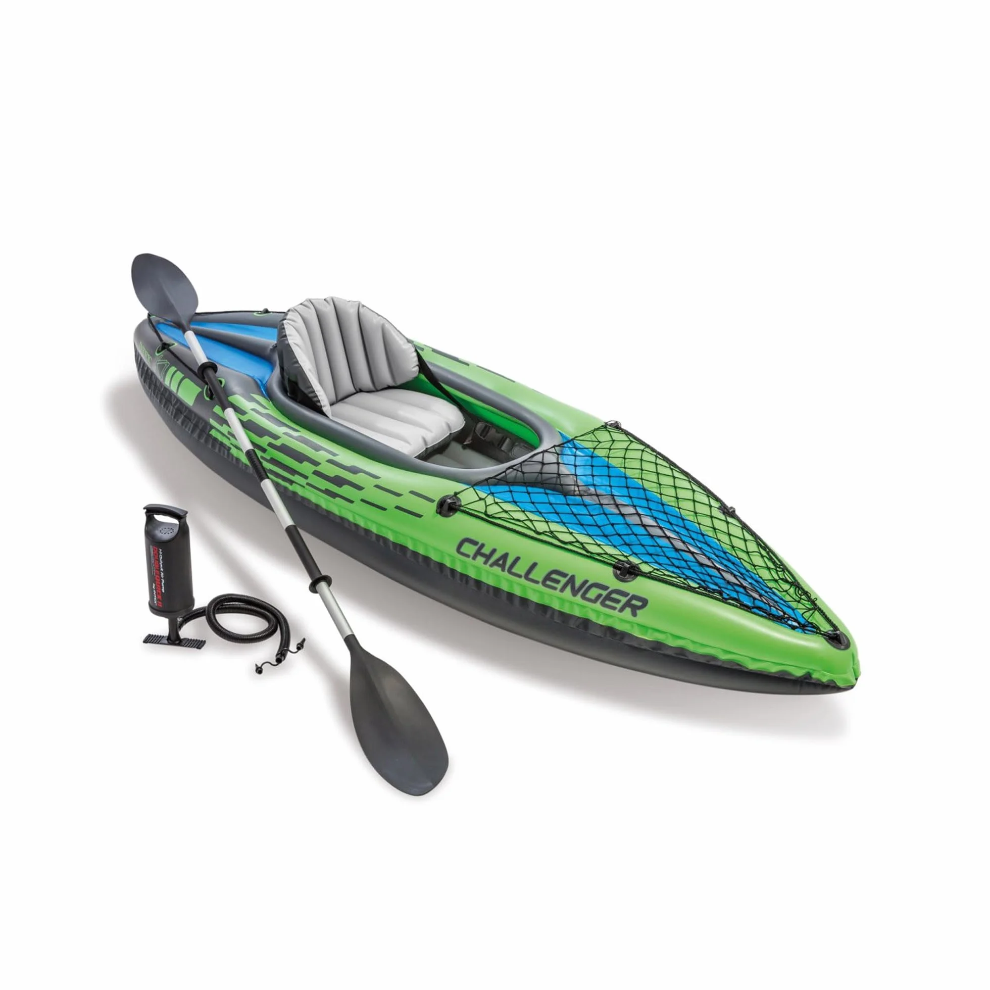 Intex Challenger Kayak, Man Inflatable Canoe with Aluminum Oars and Hand Pump
