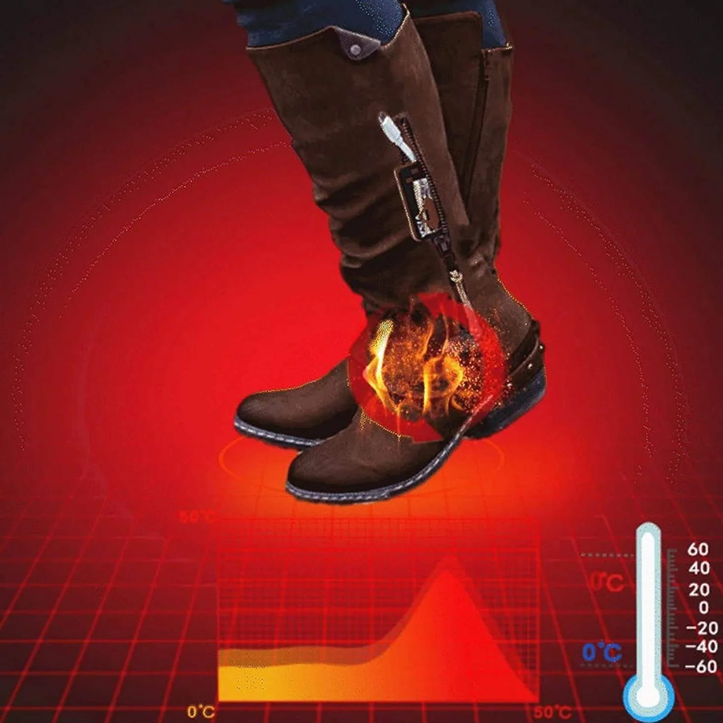Botas de la Pantorrilla para Mujer Warm Zip Casual Talones hasta Media Pantorrilla Plana Inferior del Invierno