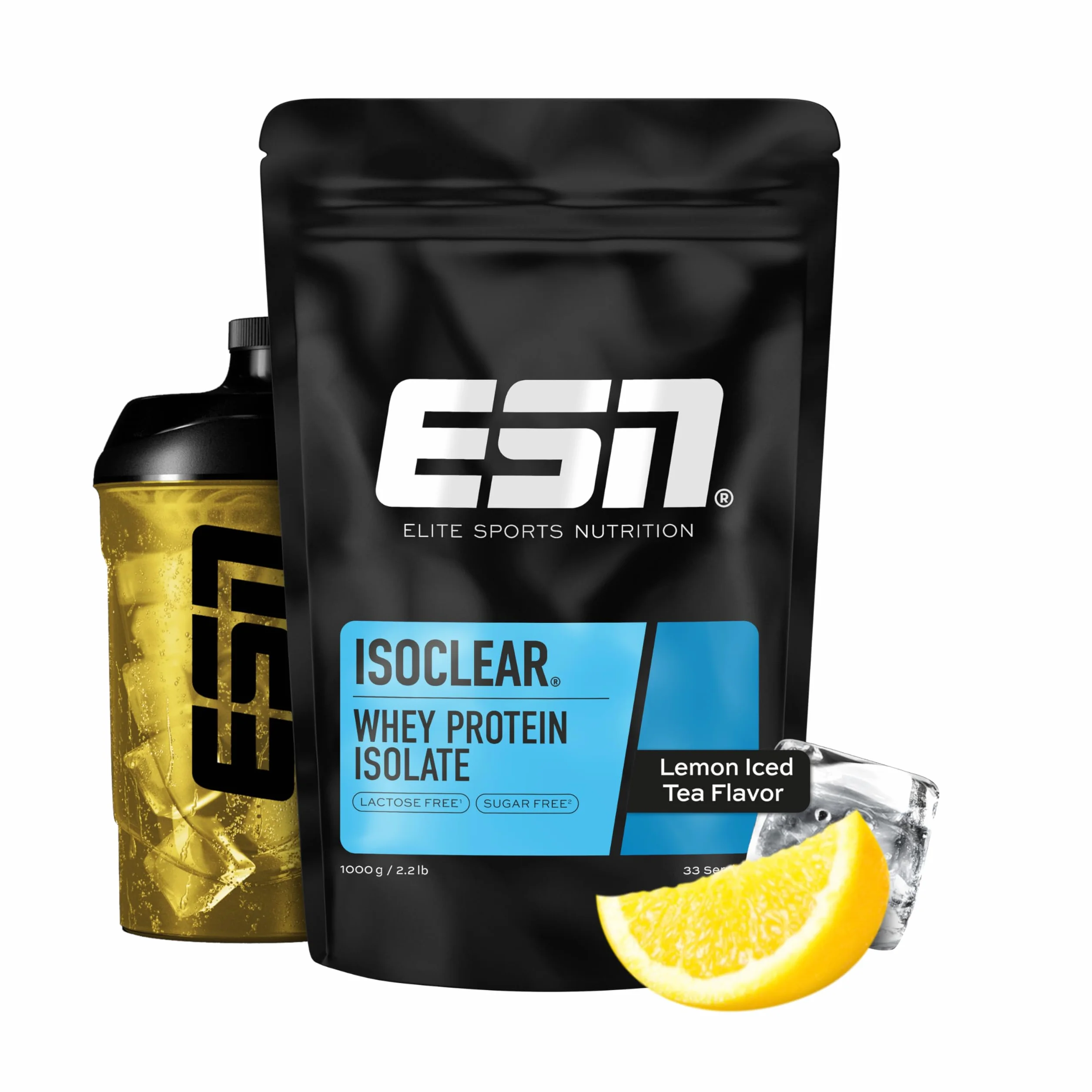 ESN ISOCLEAR Whey Isolate Protein Powder, Té helado con limón, 1000 g, limonada de proteínas
