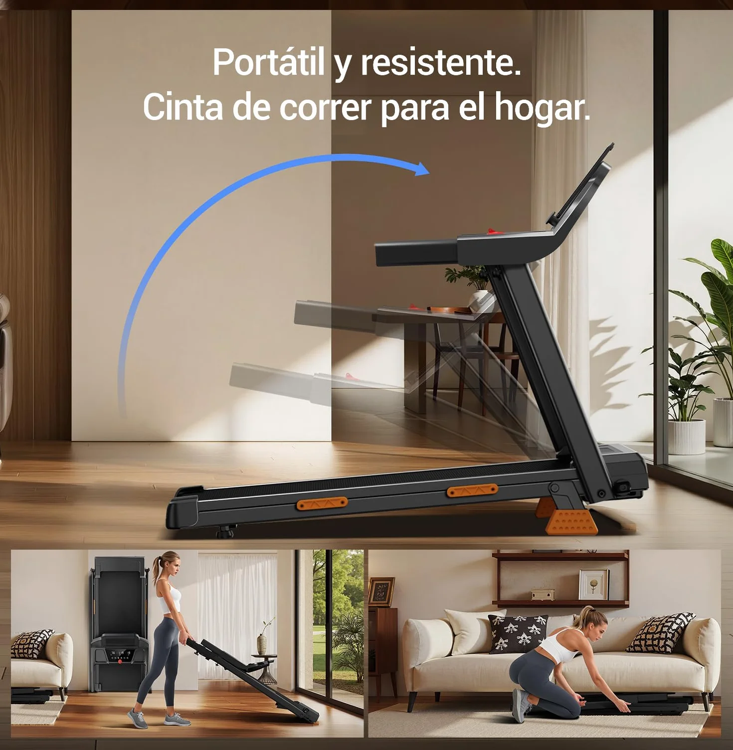 UMAY 15% Cinta de Correr Plegable con Inclinación 12KM/H, Cinta de Andar Plegable 3.0HP, Caminadora Electrica para Casa con LED Táctil, Sistema Amortiguador, Entrenamiento en Silencio, Soporte 136KG