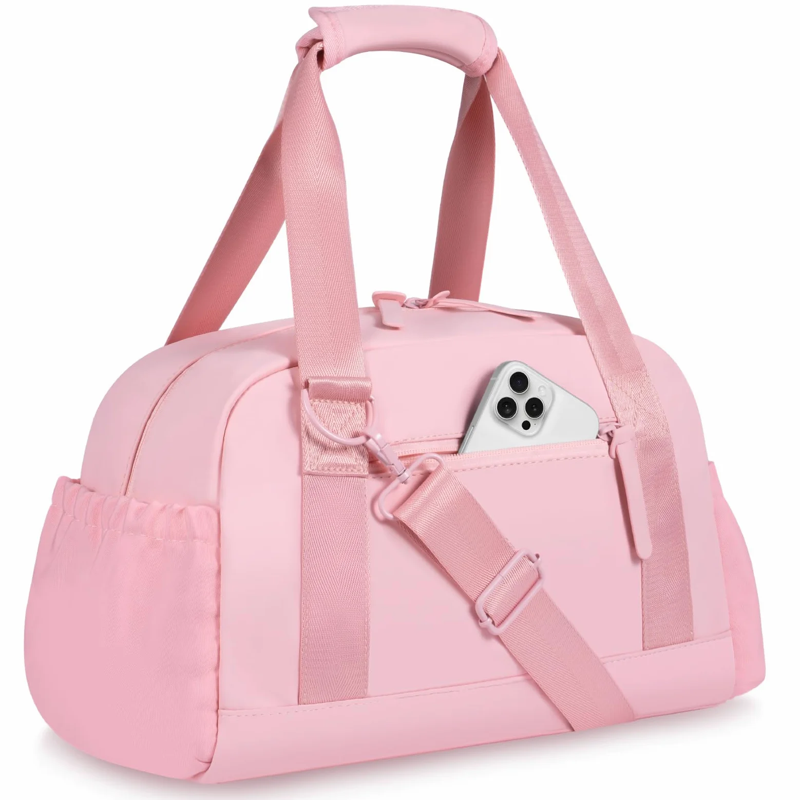 Mini bolsa de gimnasio para mujeres y niñas, pequeña bolsa de gimnasio con compartimento húmedo, impermeable, bonita bolsa de deporte para entrenamiento, Rosa, 14 pulgadas, pequeño