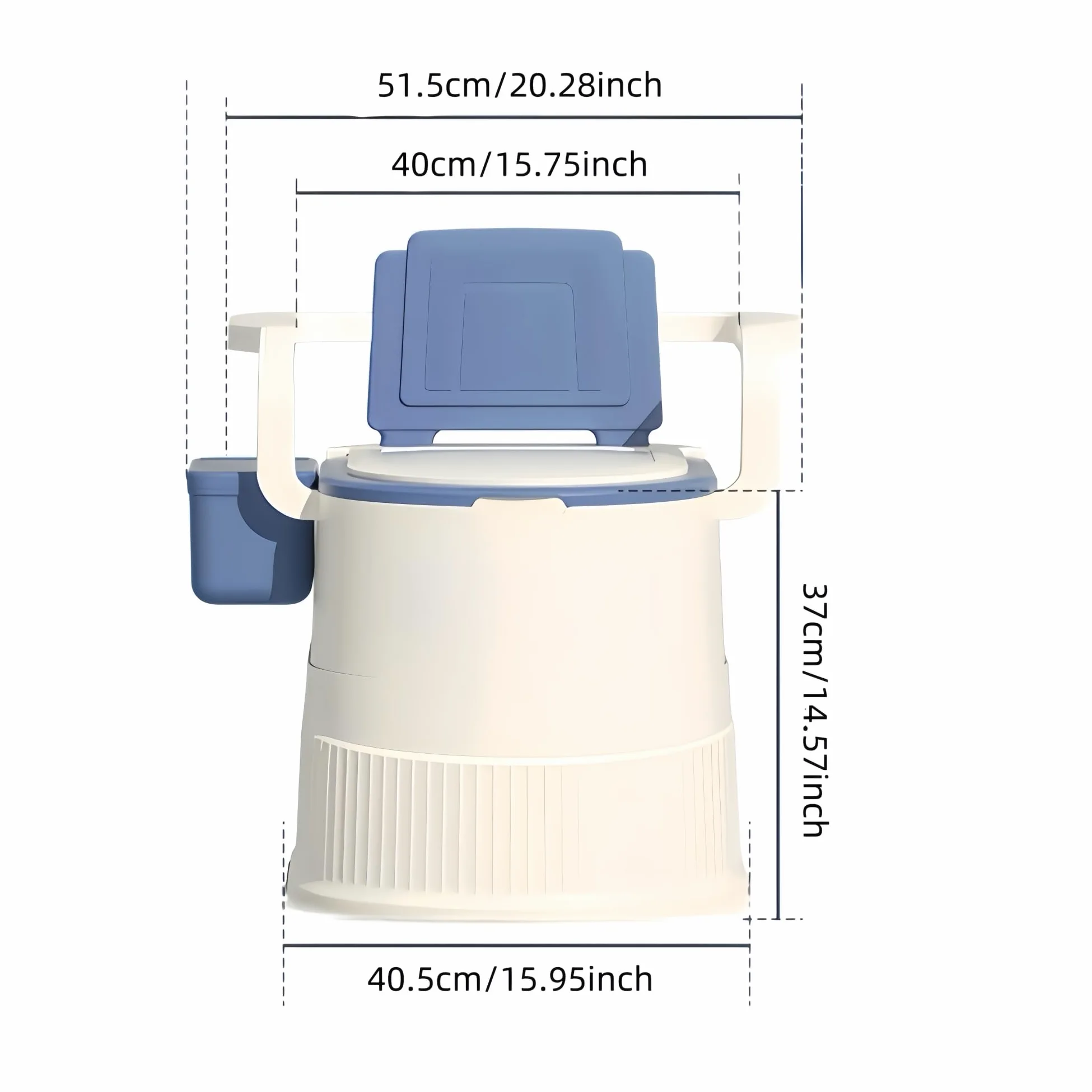 Silla de inodoro portátil con respaldo y reposabrazos, diseño ergonómico, capacidad de 150 kg, fácil de limpiar, ideal para ancianos, mujeres embarazadas, camping, autocaravana, exterior y