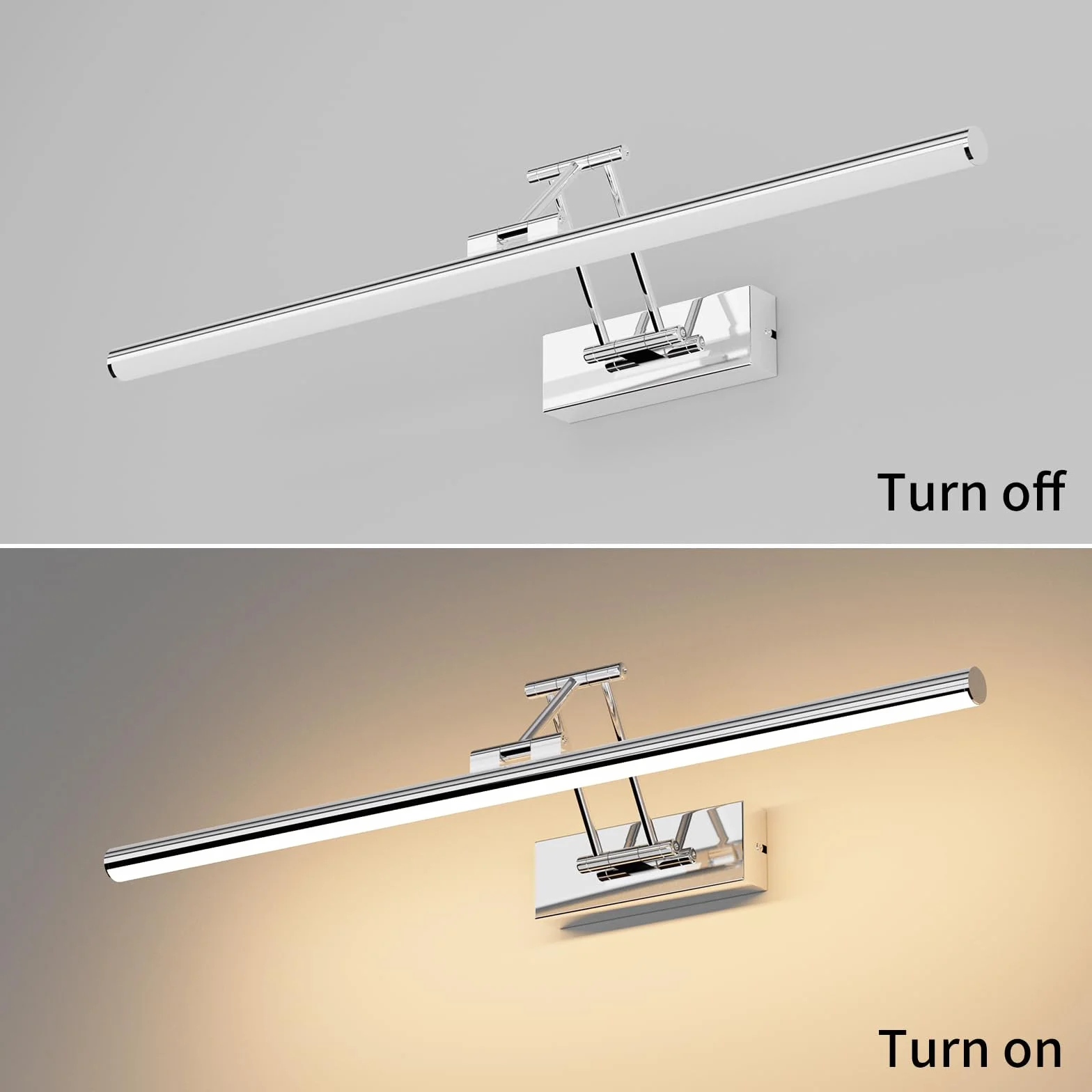 Klighten LED Lámpara de Espejo 60cm 20W 1500LM IP44 3000K Chrome