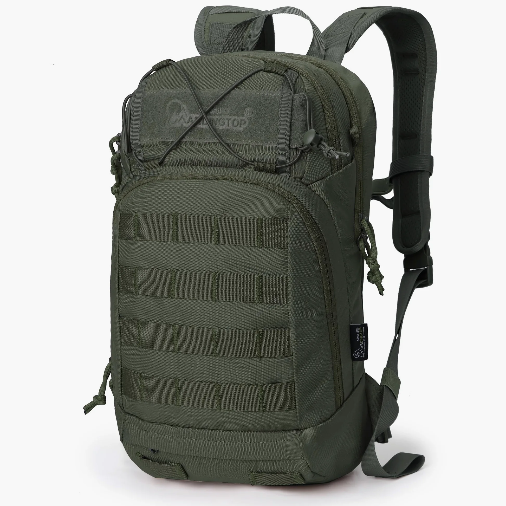 Mardingtop Mochila de ciclismo de 15 L para hombre y mujer, panel trasero de malla transpirable con práctico sistema Molle y soporte para casco para ciclismo, senderismo, correr, esquí
